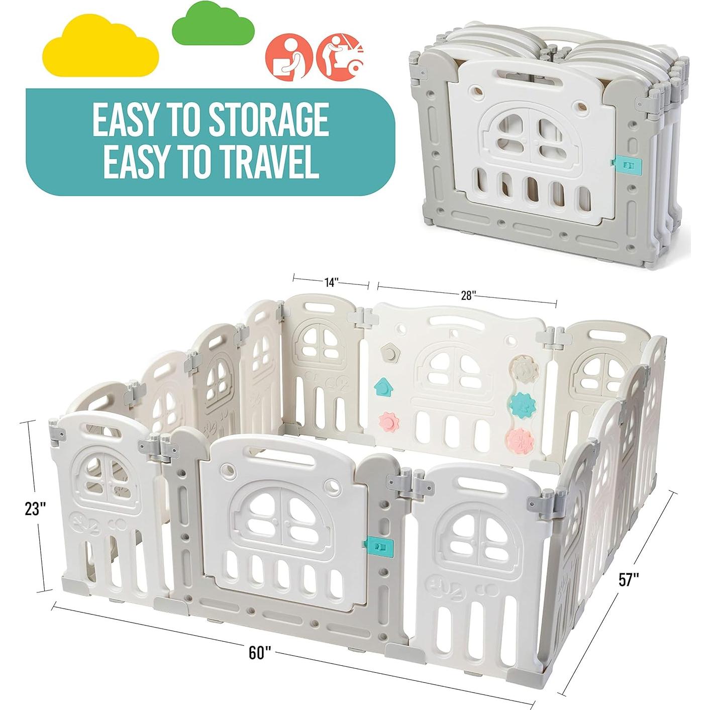 Parque Infantil Plegable Play22 - 14 Paneles 152.4 cm - Seguridad Niños