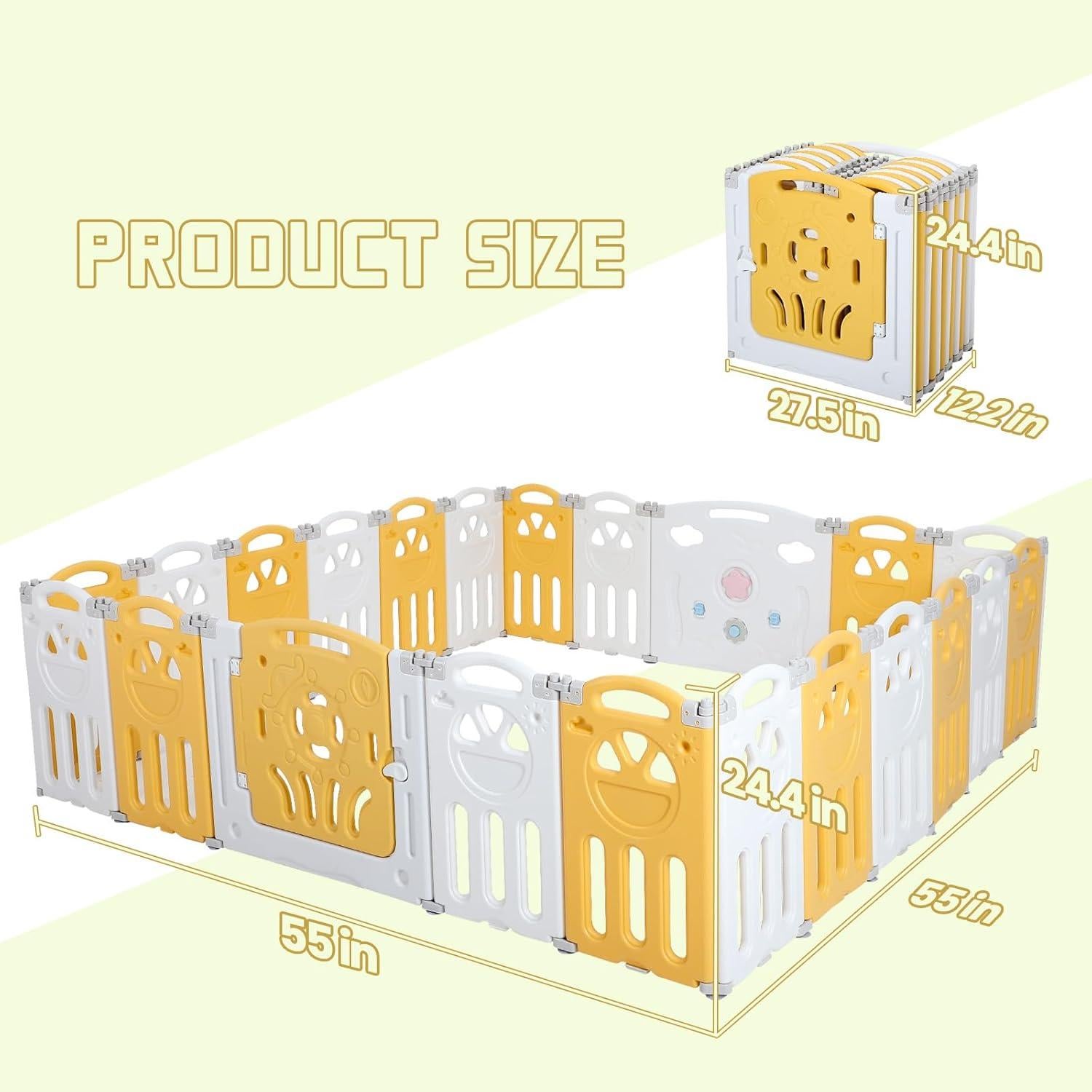 Parque Infantil Plegable FAHKNS 14 Paneles 175.8x175.8 cm