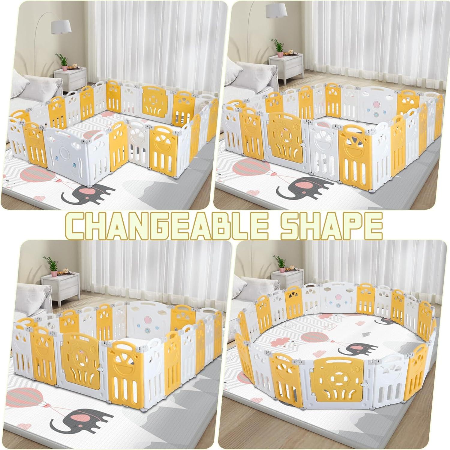 Parque Infantil Plegable FAHKNS 14 Paneles 175.8x175.8 cm