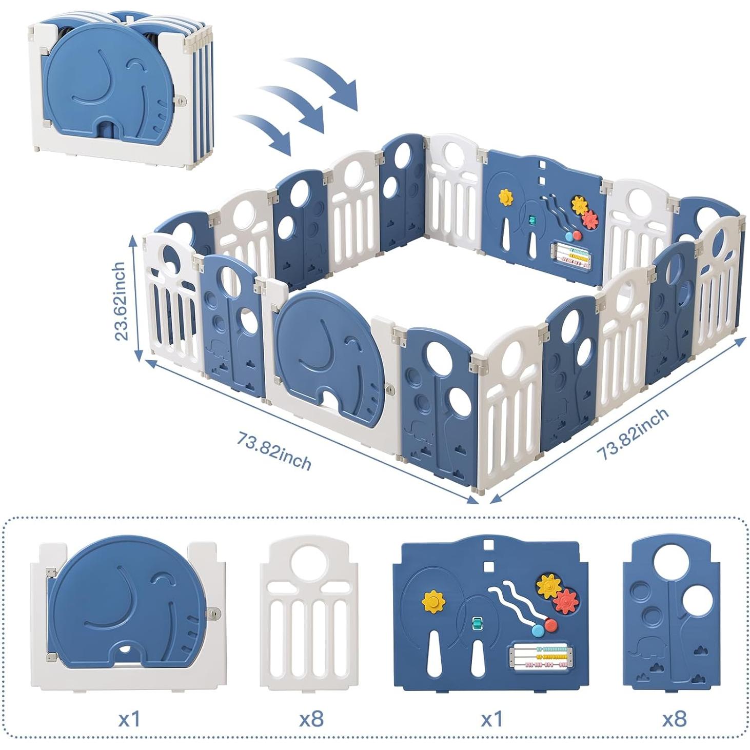Parque Infantil 18 Paneles Azul - Área de Juego Segura