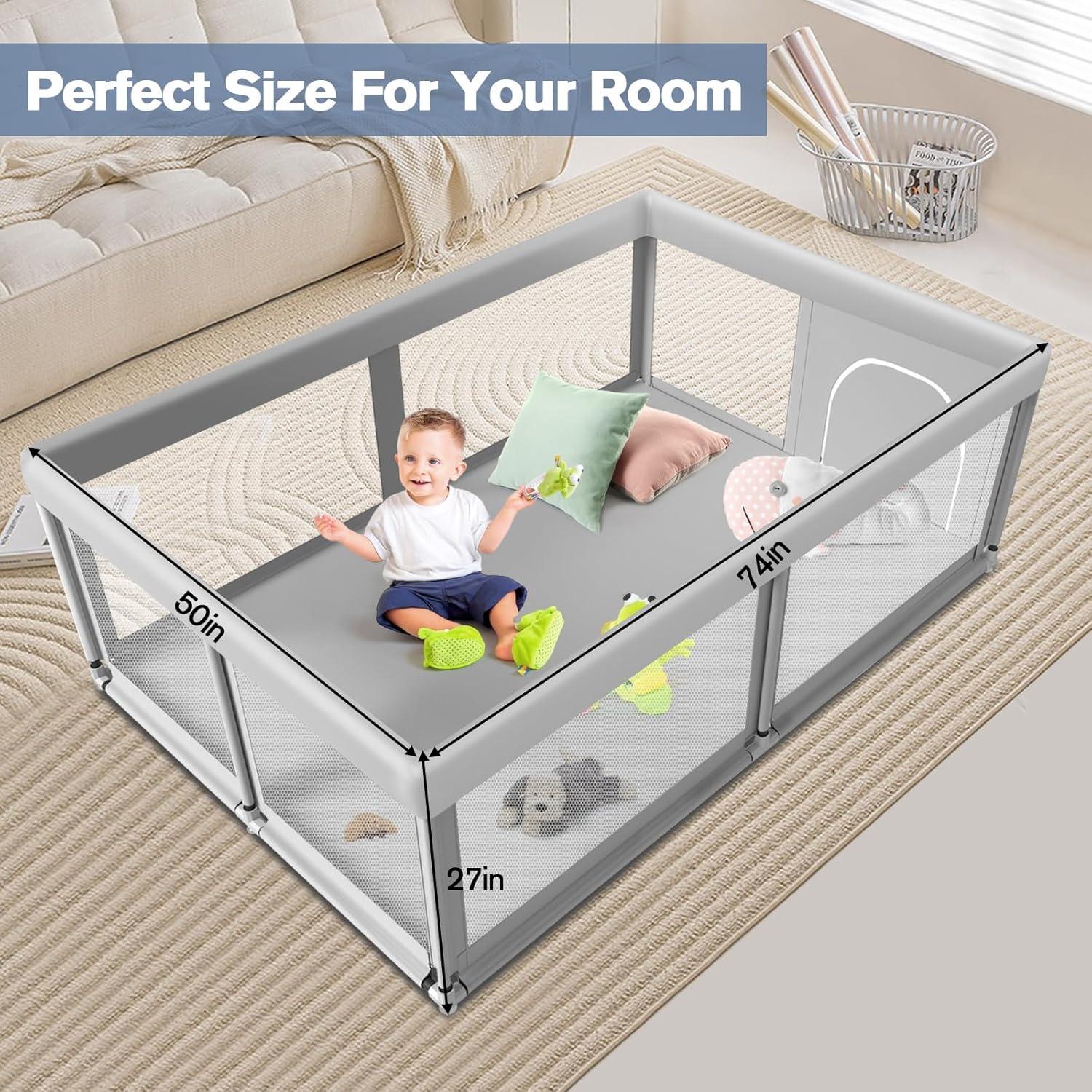 Parque Infantil Seguro YMS-RKWL-001 188x127 cm Gris