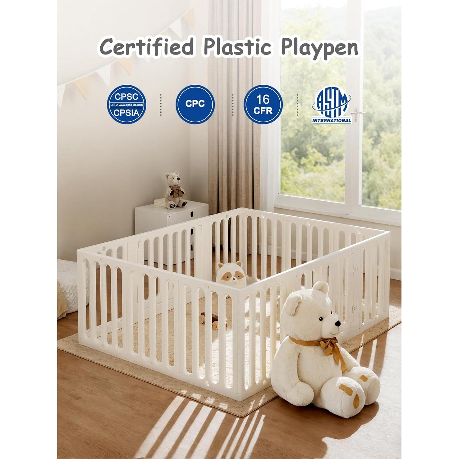 Parque de Juegos para Bebés VBABY 12 Paneles 168x130 cm