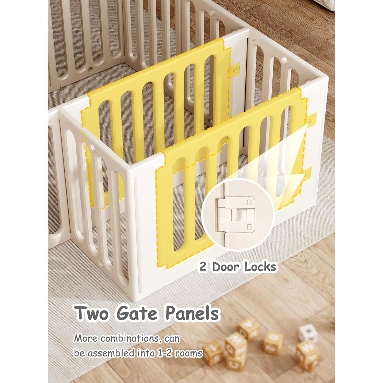 Parque de Juegos para Bebés VBABY 12 Paneles 168x130 cm