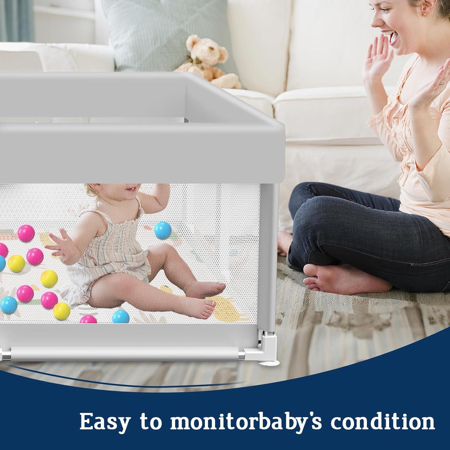 Parque Infantil Jaobeem con Alfombra Impermeable 127x127cm