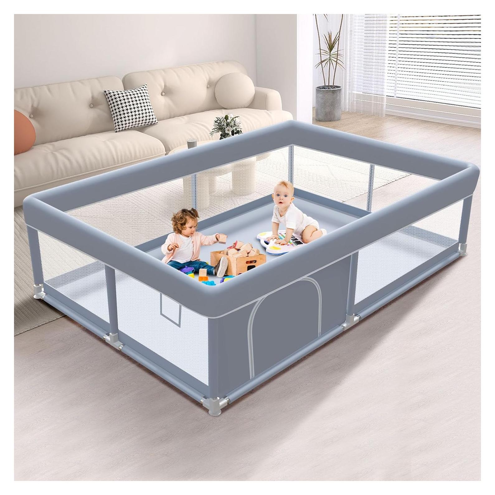 Cerca de Juego para Bebés Xvishx 165x127cm Gris Seguro