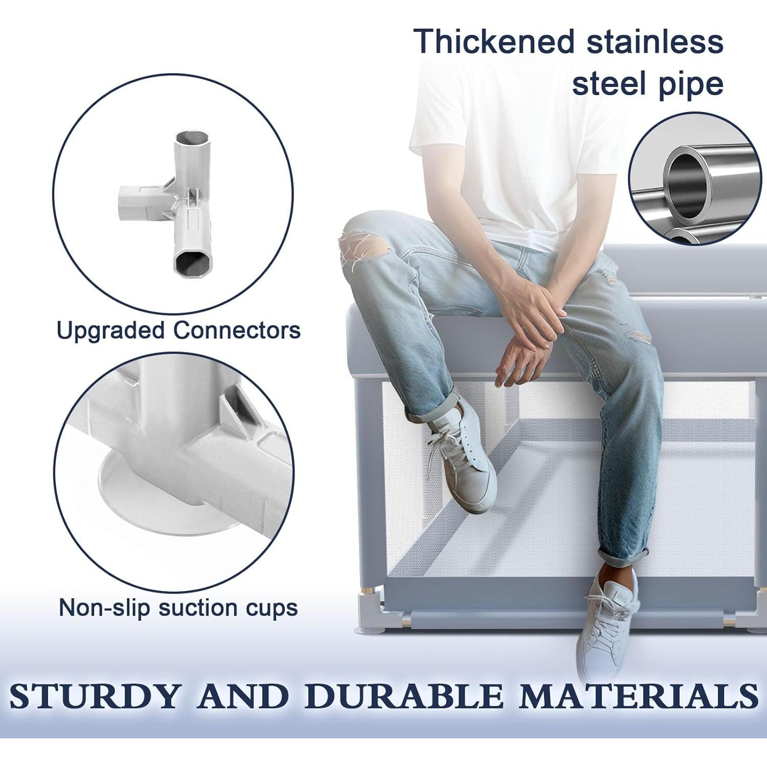 Cerca de Juego para Bebés Xvishx 165x127cm Gris Seguro