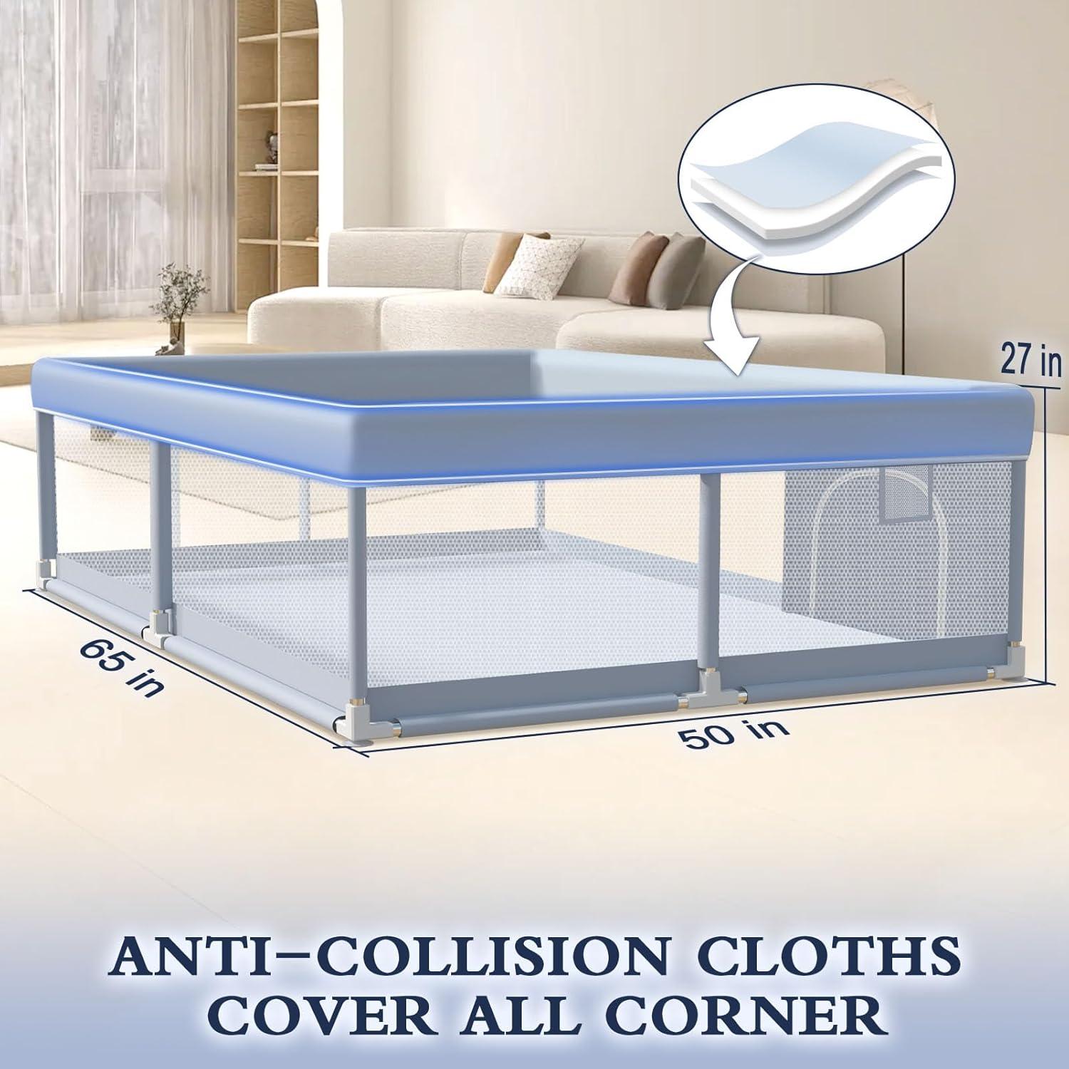 Cerca de Juego para Bebés Xvishx 165x127cm Gris Seguro