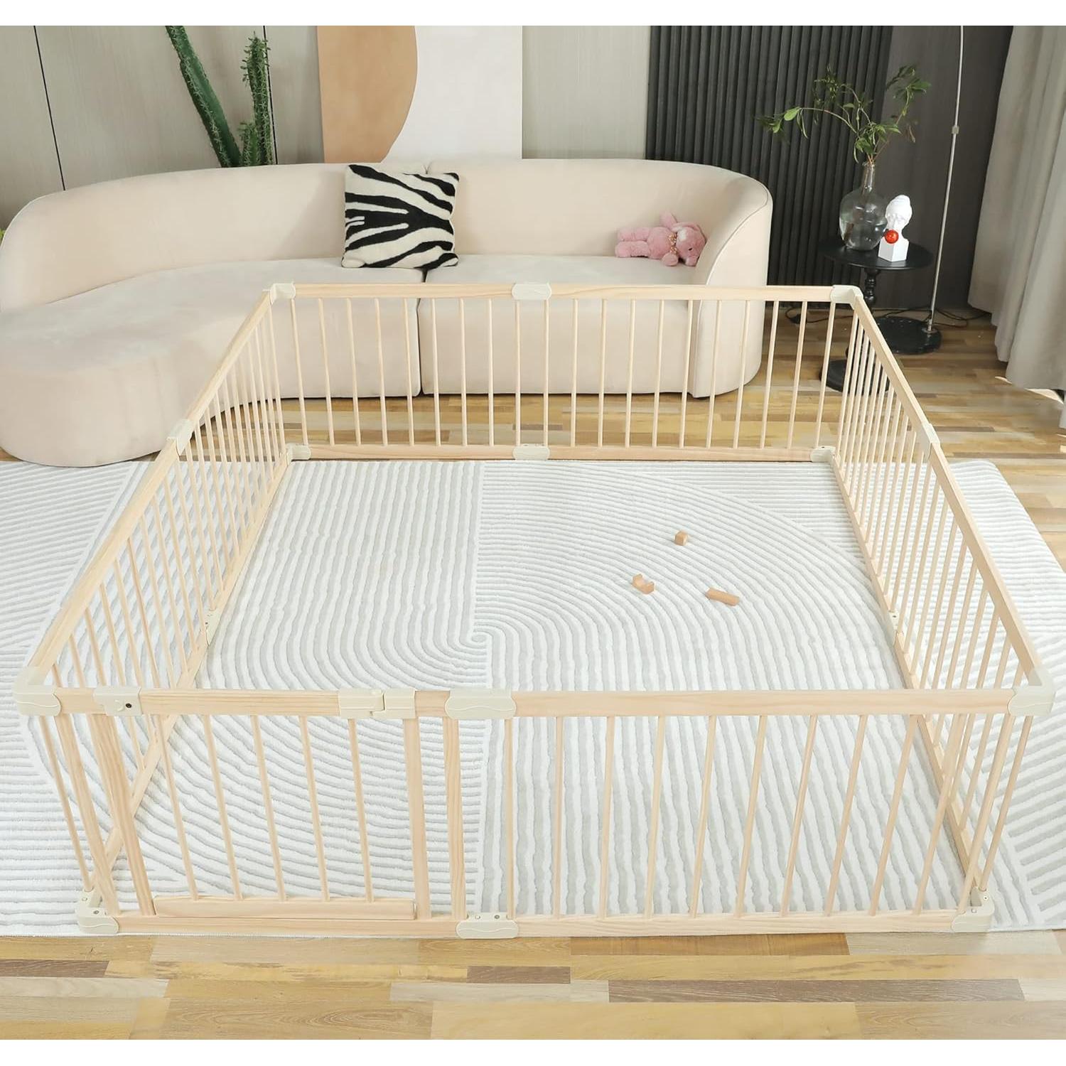 Parque Infantil de Madera Grande para Bebés 180x200 cm