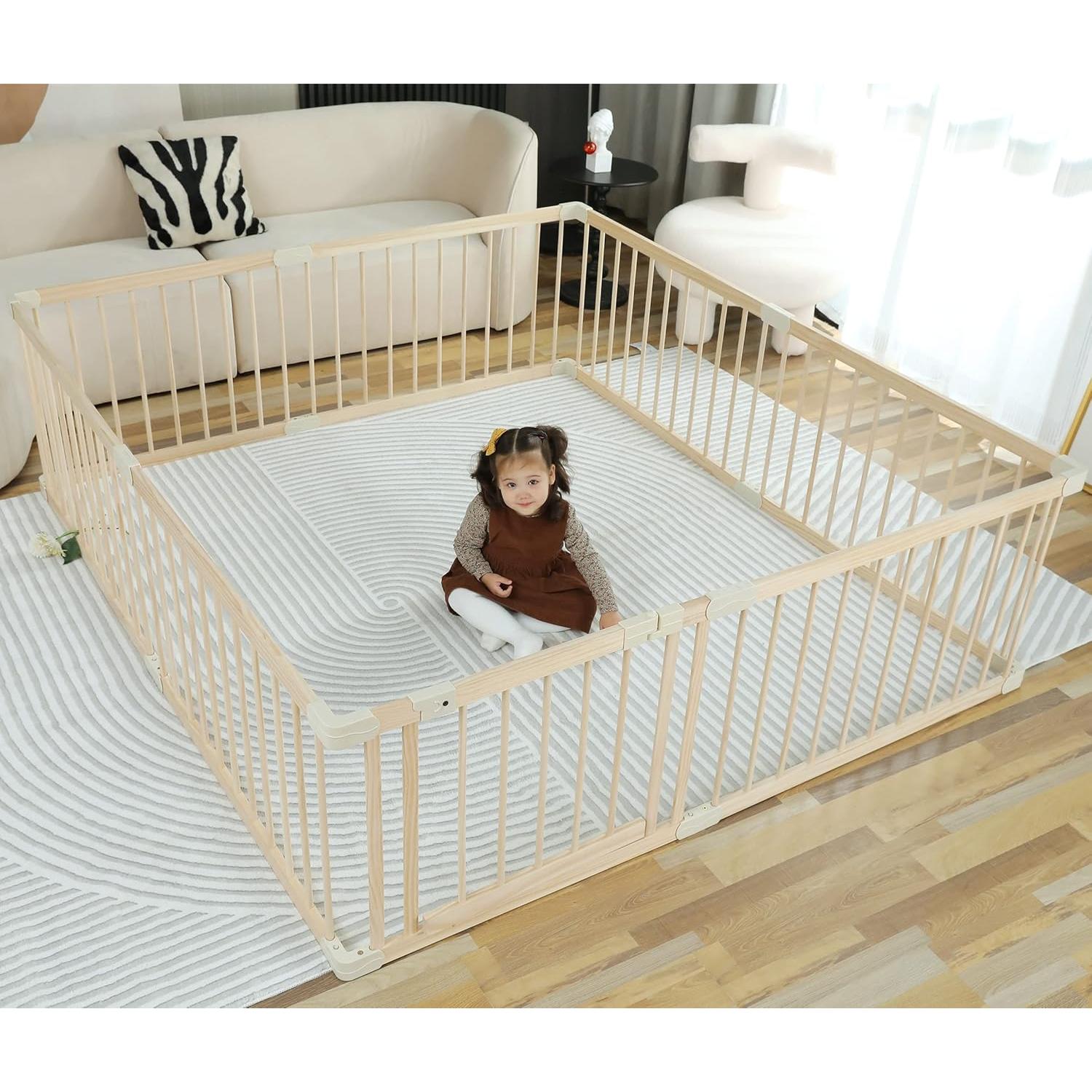 Parque Infantil de Madera Grande para Bebés 180x200 cm