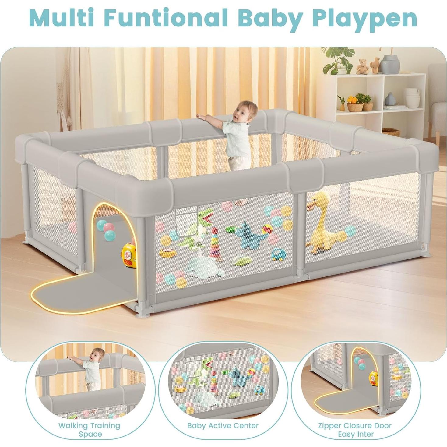 Parque Infantil Besuhot 50x50 Pulgadas Seguro para Bebés