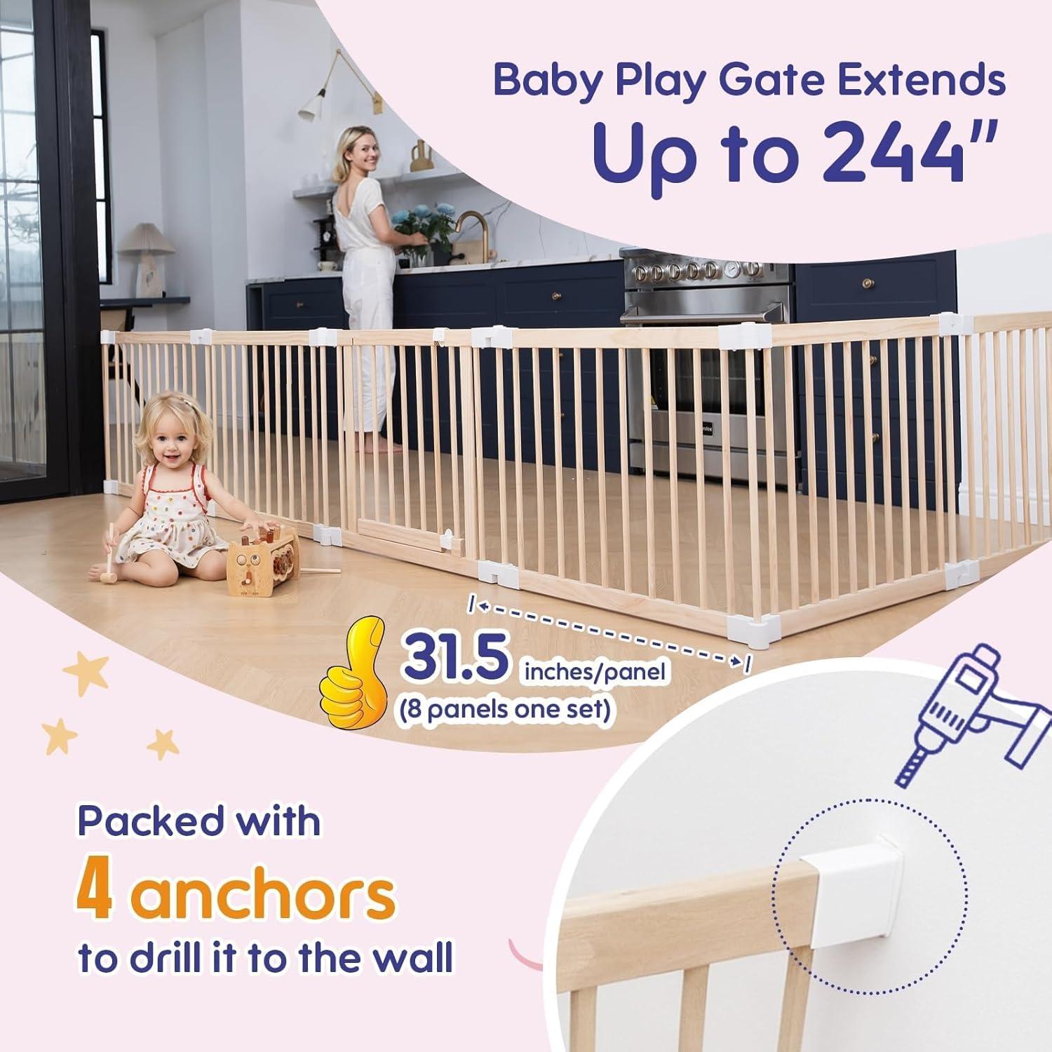 Parque Infantil Plegable de Madera CK-PLAYPEN01 160x160 cm