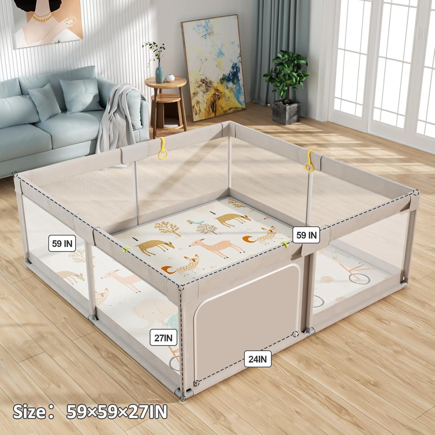 Parque Infantil Mloong 150x150 cm con Alfombra - Seguro y Grande