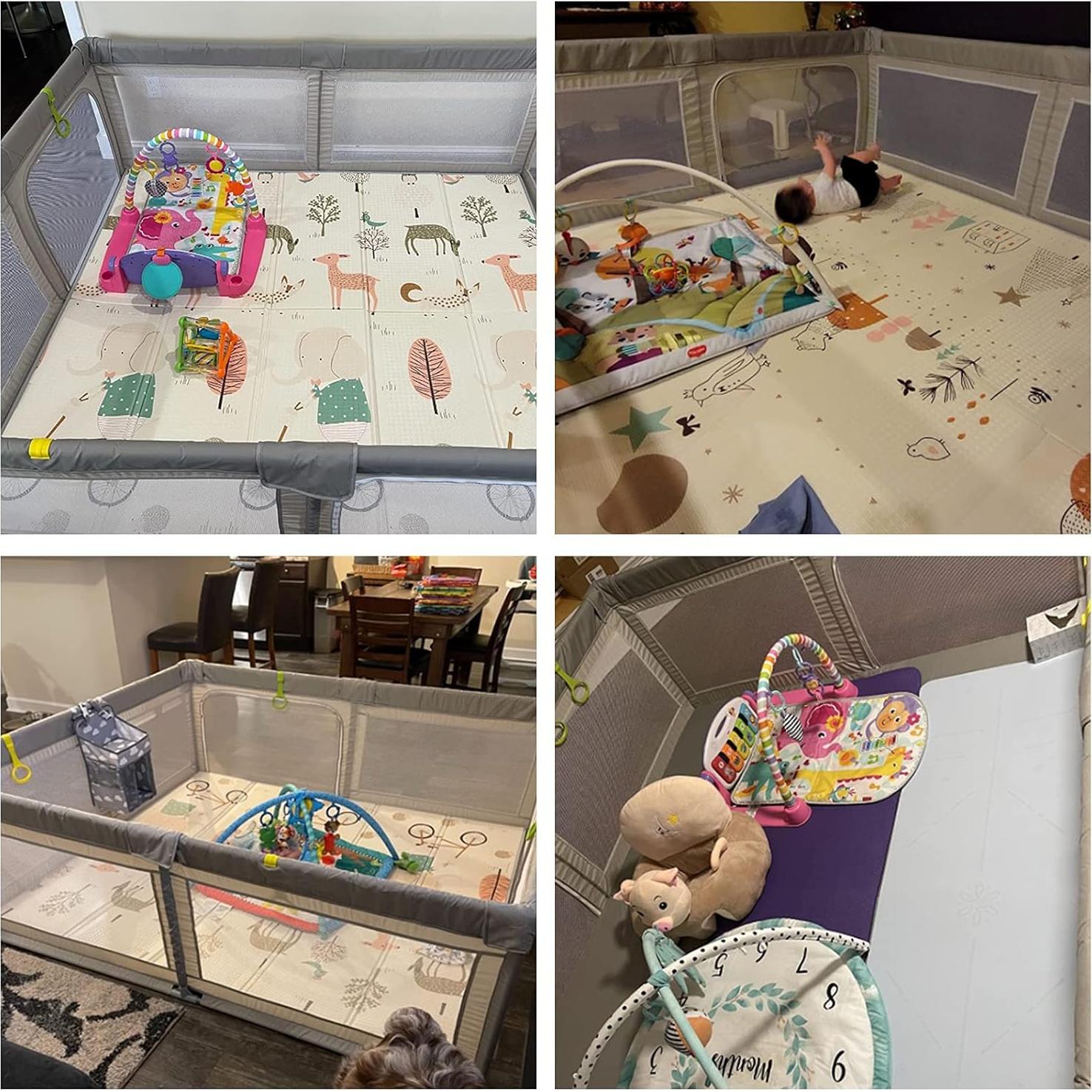 Parque Infantil Mloong 150x150 cm con Alfombra - Seguro y Grande