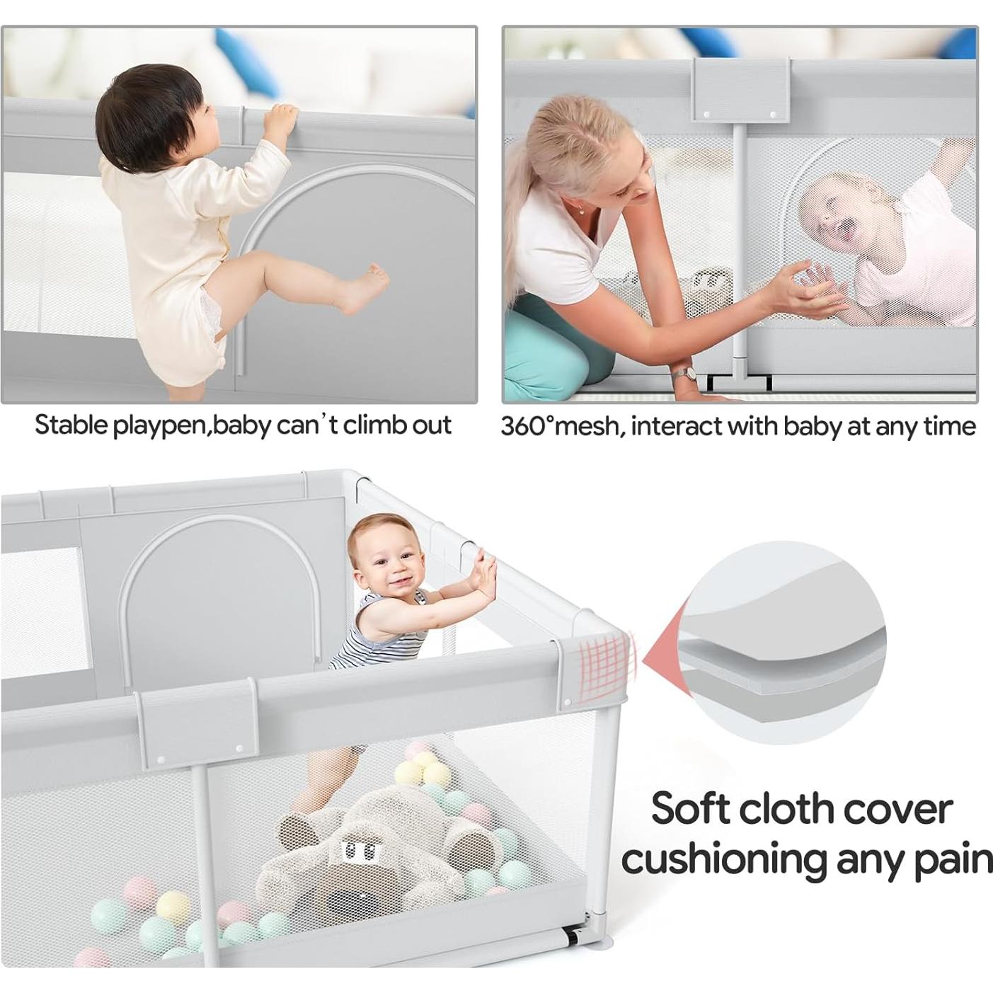 Parque Infantil Fodoss 119x119 cm para Bebés - Seguro y Suave