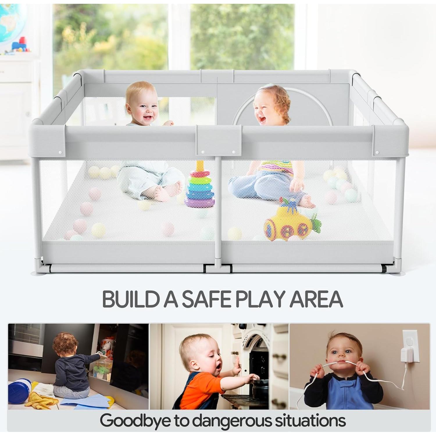 Parque Infantil Fodoss 119x119 cm para Bebés - Seguro y Suave