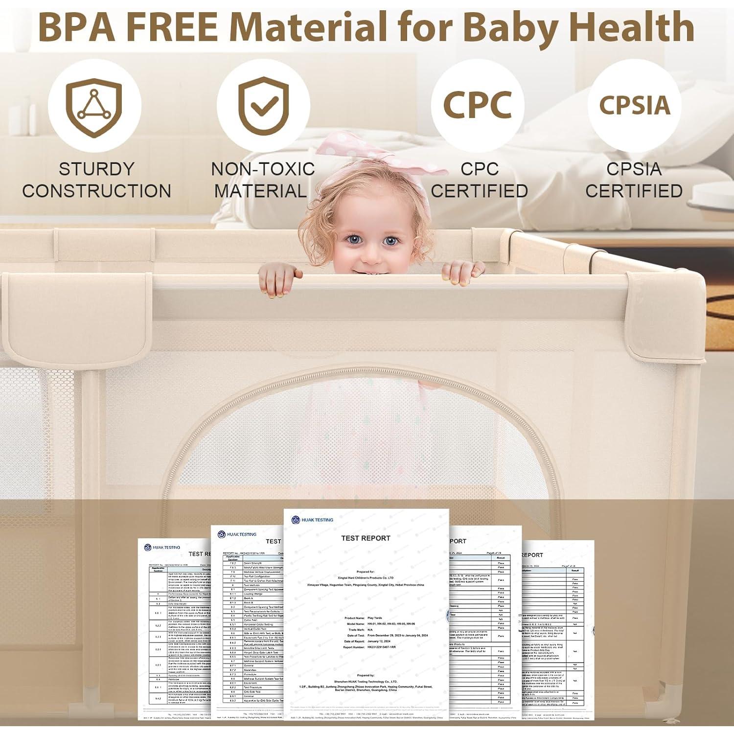 Parque Infantil Extra Grande 200x180cm Albaricoque - Seguro y Portátil