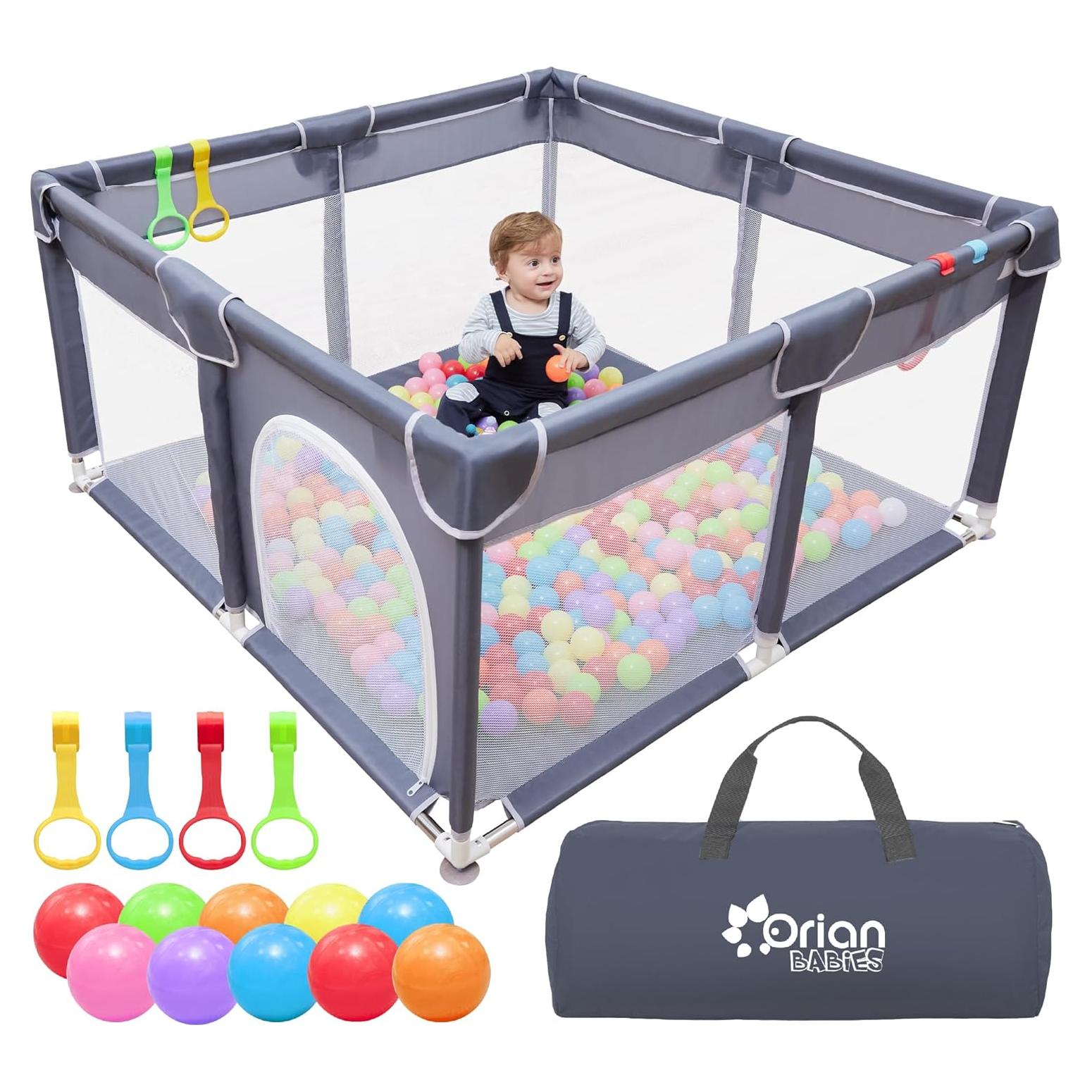 Parque Infantil Orian 127x127 cm Tela Oxford con Pelotas