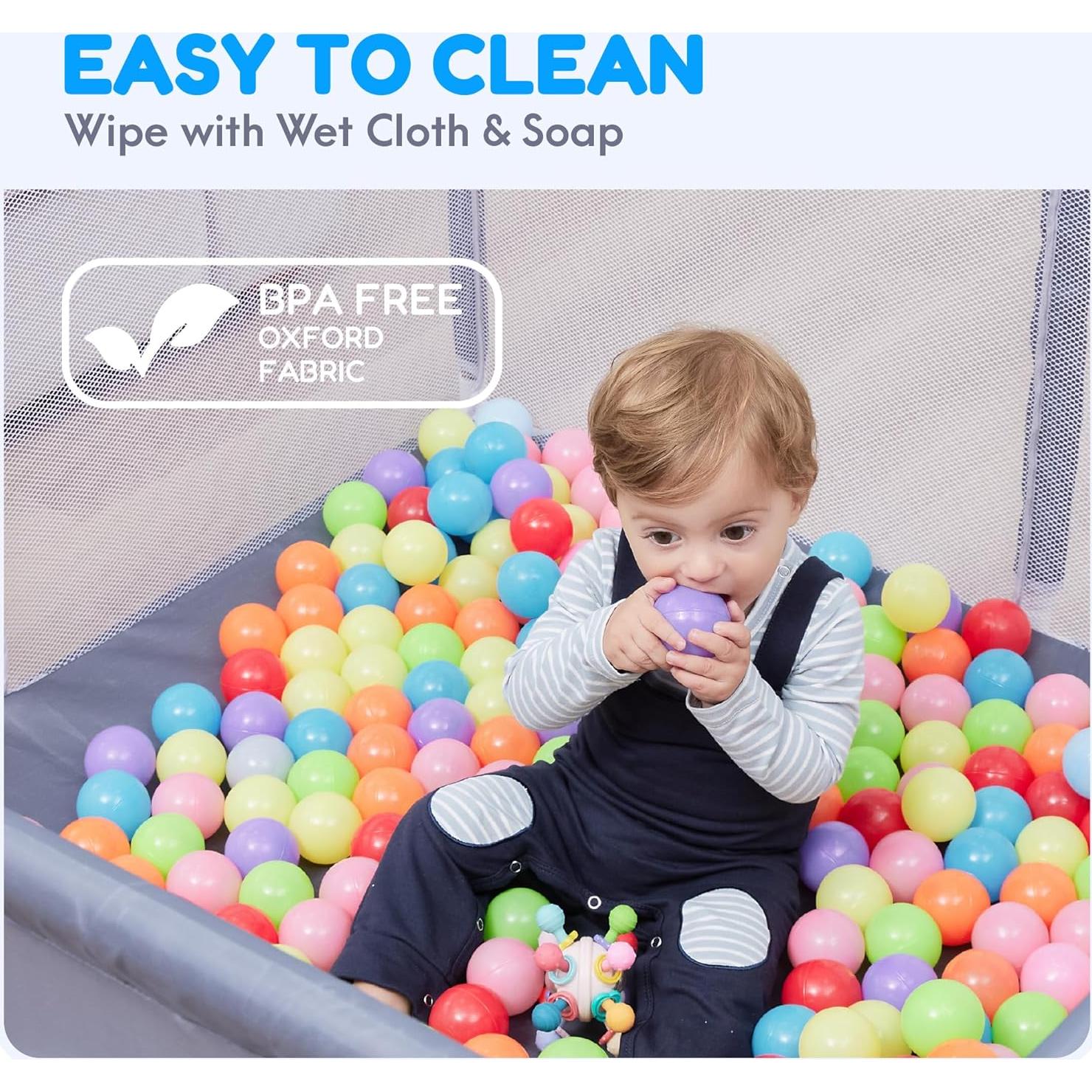 Parque Infantil Orian 127x127 cm Tela Oxford con Pelotas