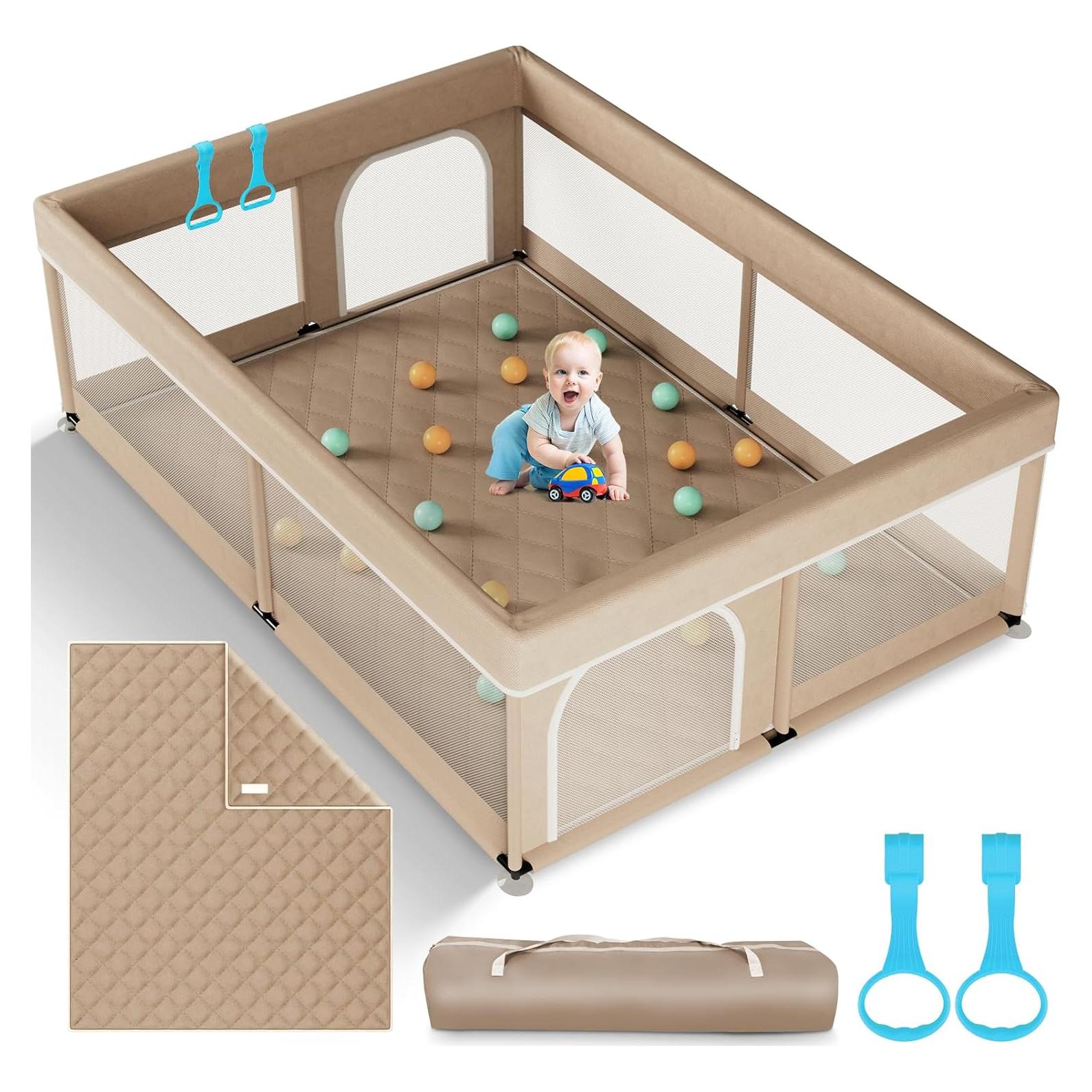 Parque Infantil Omzer 180x150cm con Alfombra y Puerta