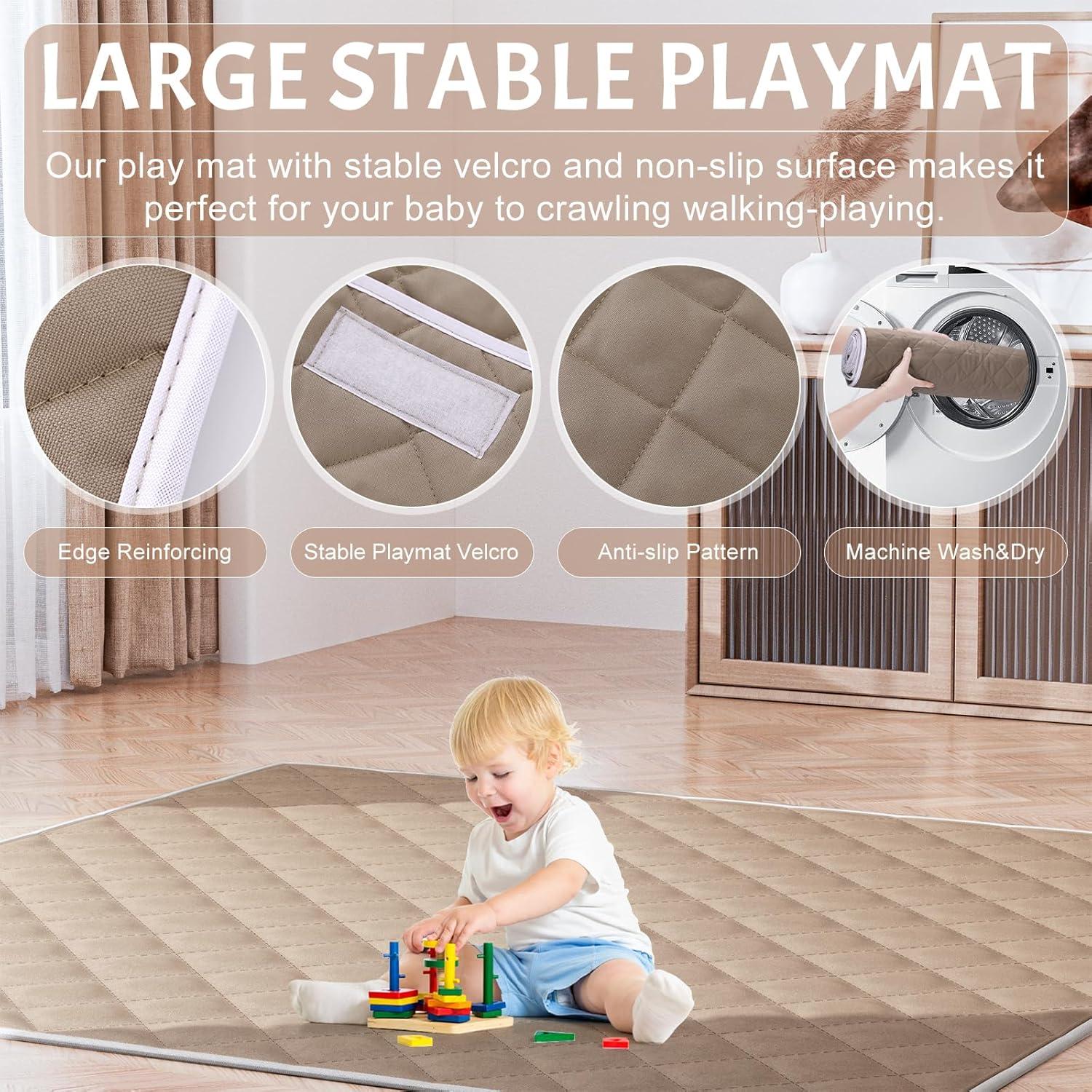 Parque Infantil Omzer 180x150cm con Alfombra y Puerta