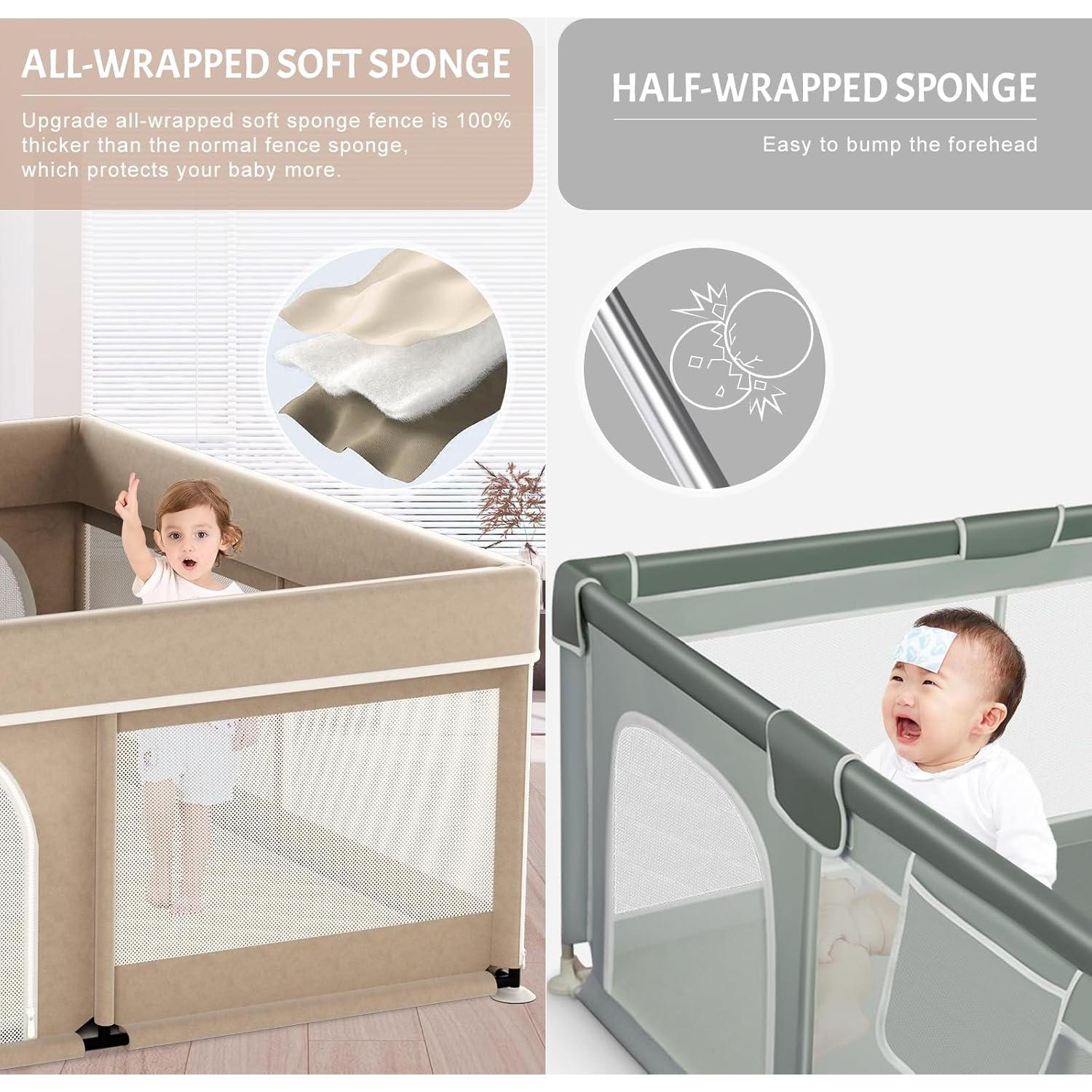 Parque Infantil Omzer 180x150cm con Alfombra y Puerta