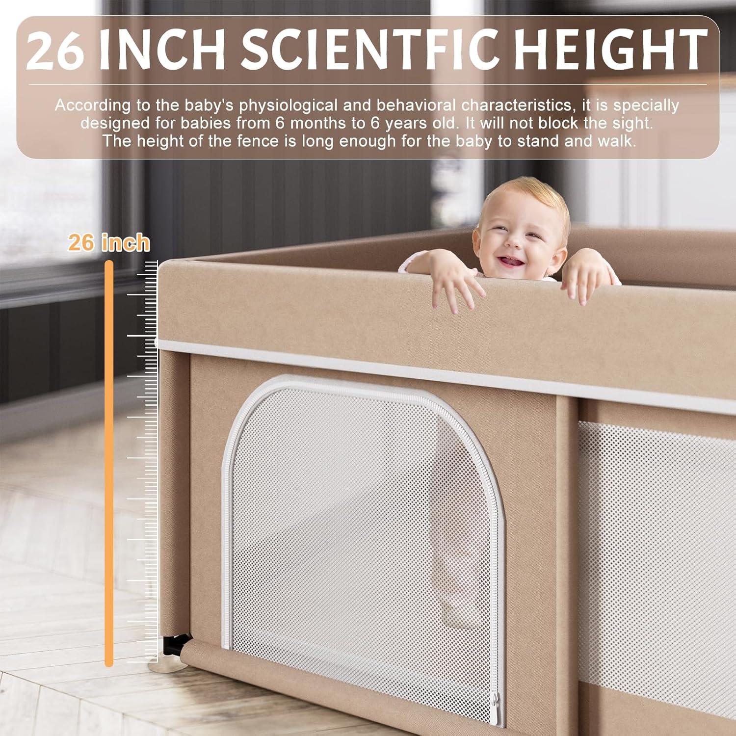 Parque Infantil Omzer 180x150cm con Alfombra y Puerta