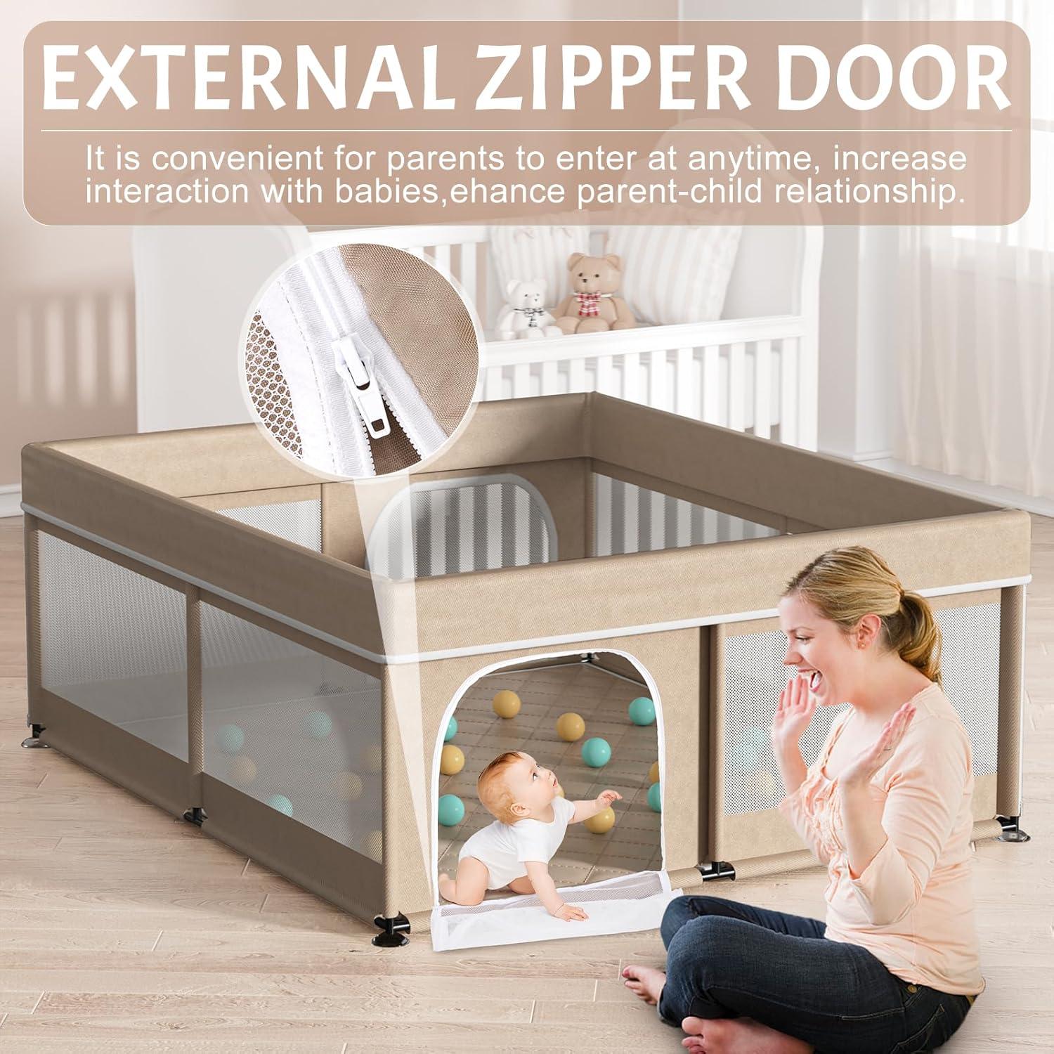 Parque Infantil Omzer 180x150cm con Alfombra y Puerta