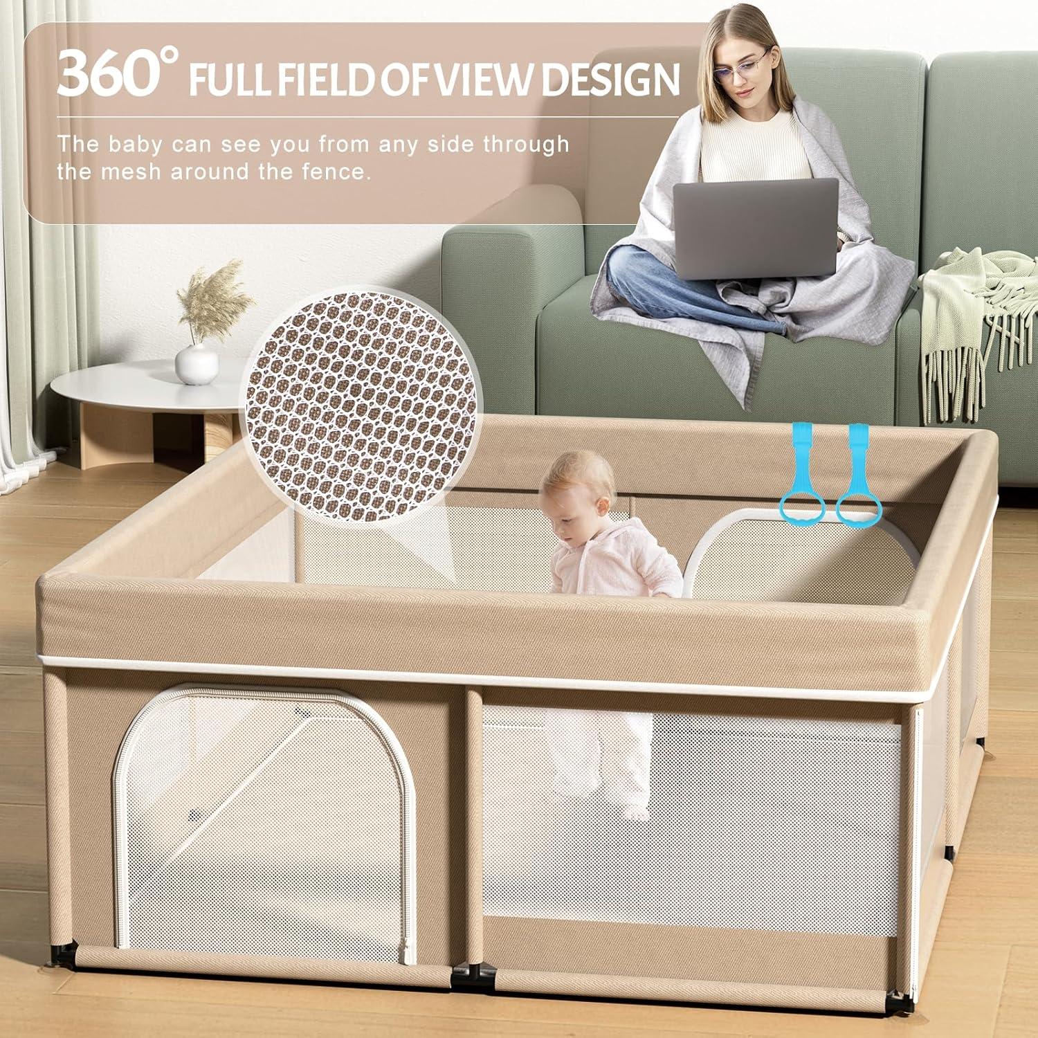 Parque Infantil Omzer 180x150cm con Alfombra y Puerta