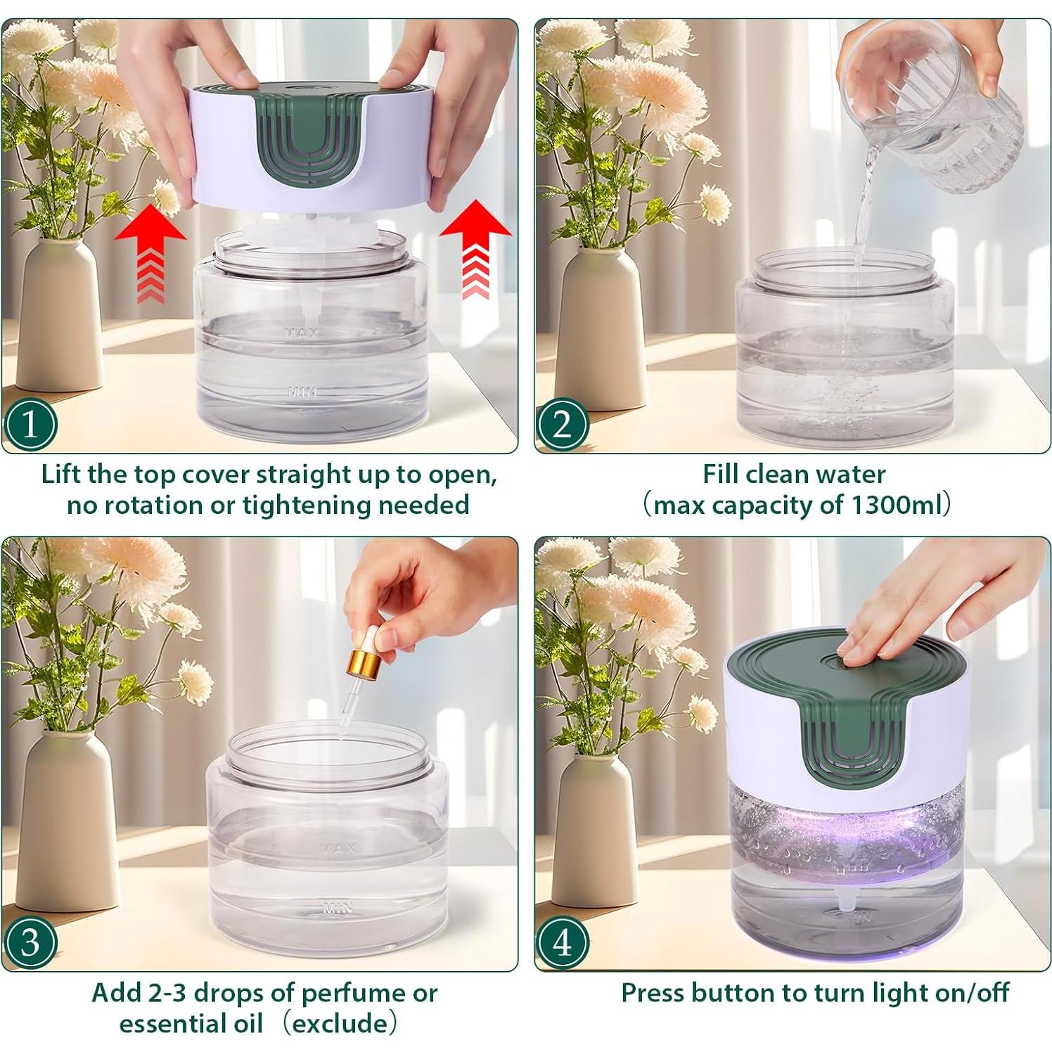 Purificador de Aire de Agua Oxyvana Verde 1300ml Silencioso