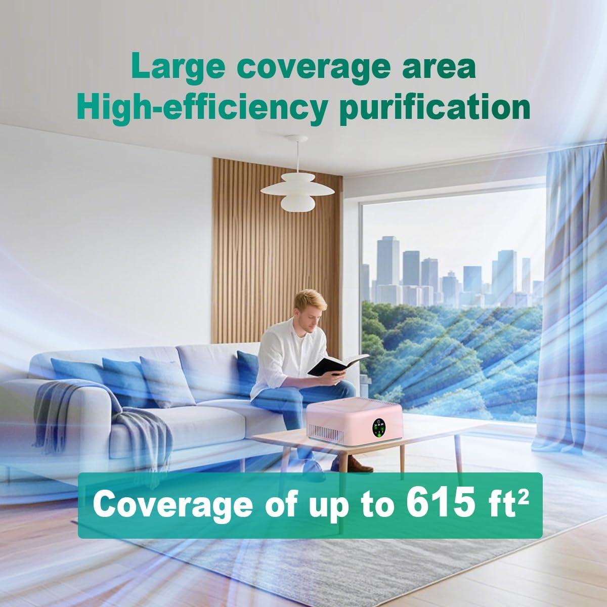 Purificador de Aire HEPA Verdadero PA33 Rosa 57.1 m² Silencioso