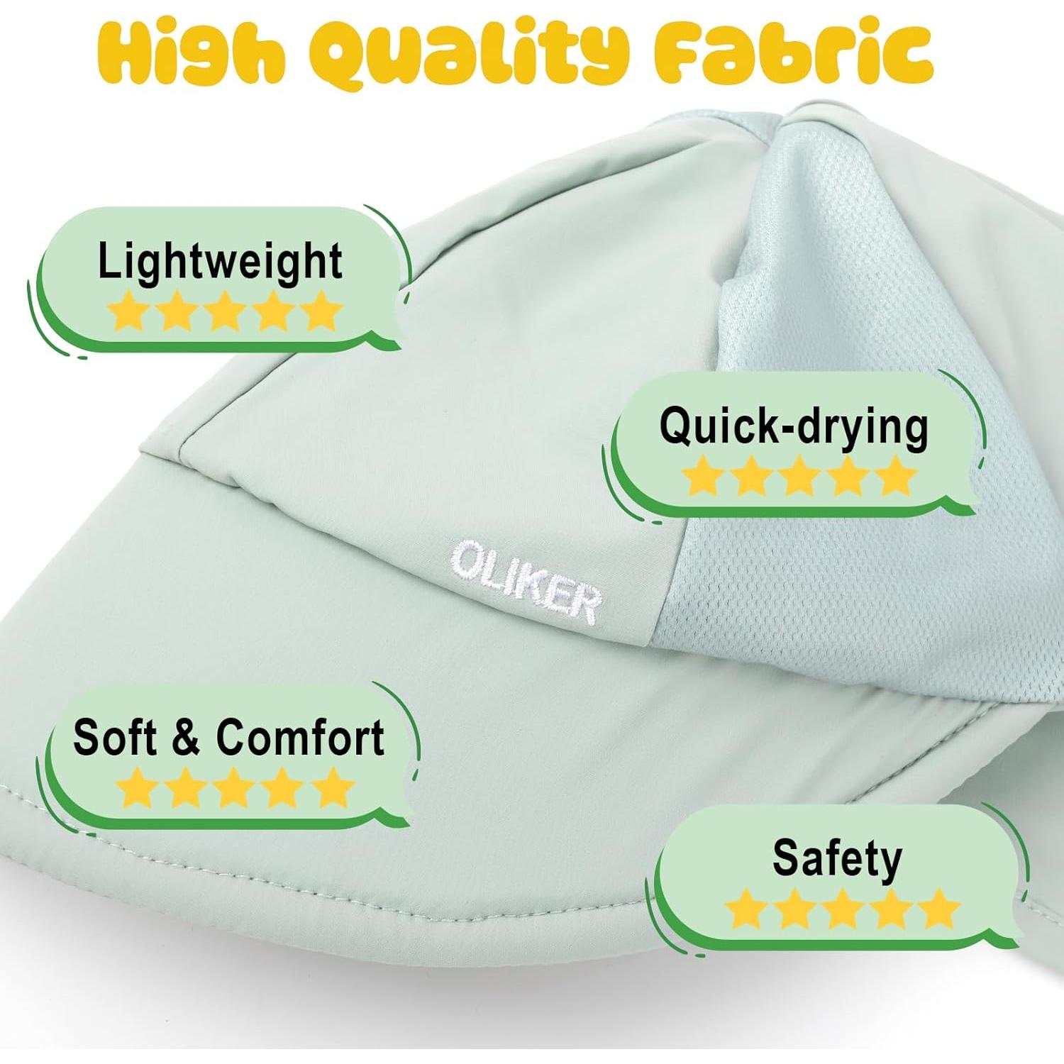 Paquete de 2 Sombreros de Sol Bebé Unisex UPF 50+ Verde Gris Azul Marino