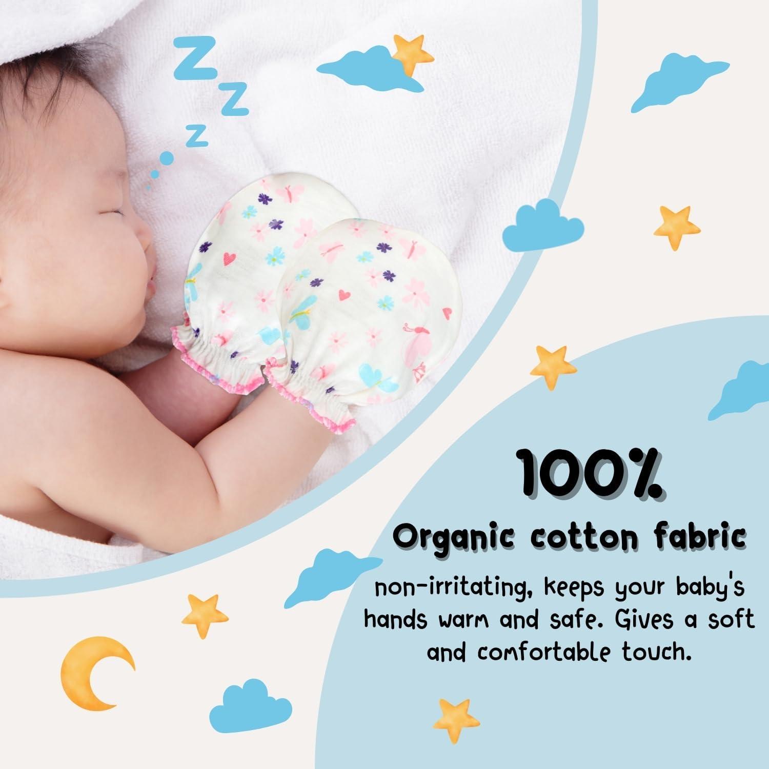 Manoplas RATIVE 100% Algodón para Bebés 0-6 Meses