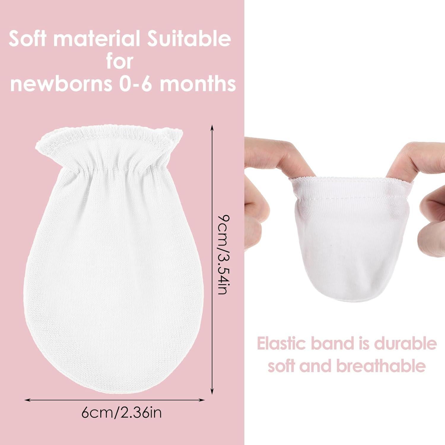 8 Pares de Manoplas para Bebés Recién Nacidos Algodón 0-6 Meses