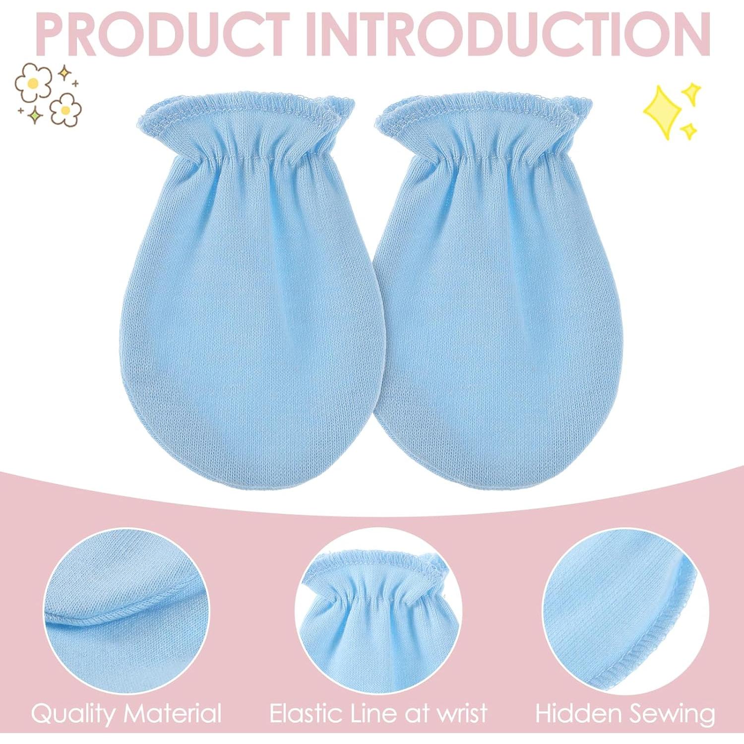 8 Pares de Manoplas para Bebés Recién Nacidos Algodón 0-6 Meses