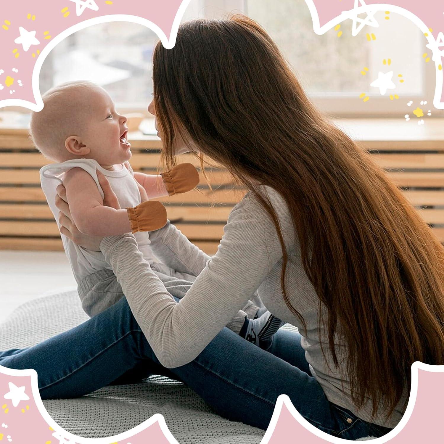8 Pares de Manoplas para Bebés Recién Nacidos Algodón 0-6 Meses