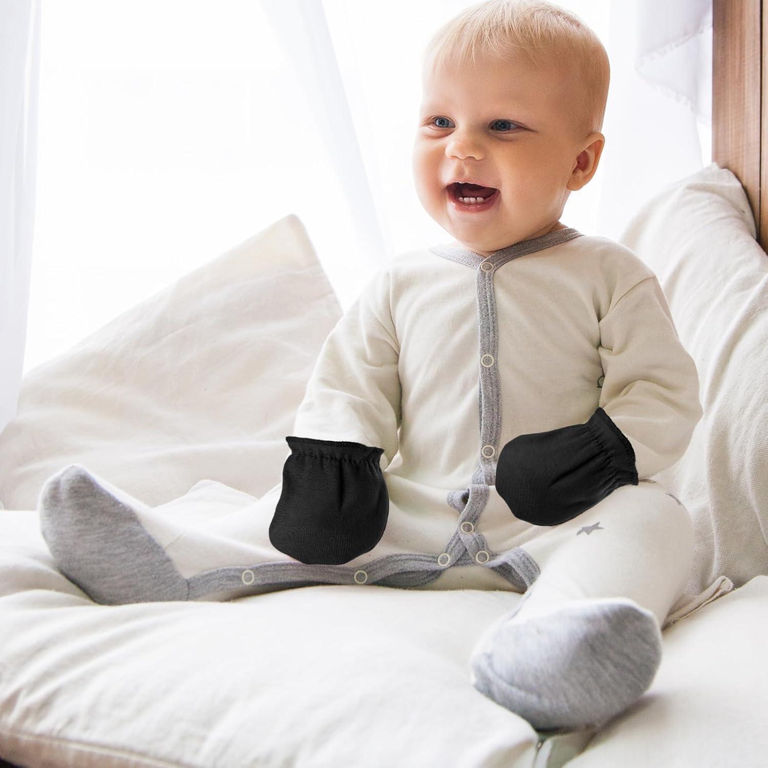 8 Pares de Manoplas para Bebés Recién Nacidos Algodón 0-6 Meses