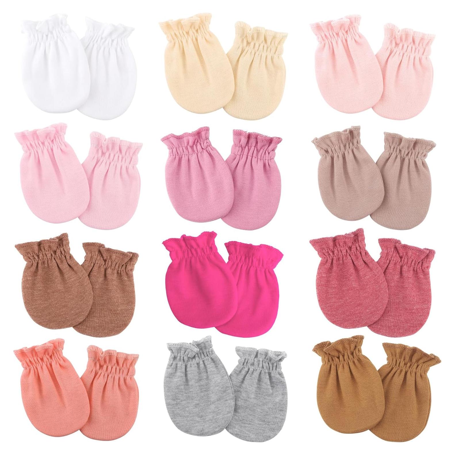 BQUBO 12 Pares Manoplas Bebé Algodón 0-6 Meses Sin Rasguños