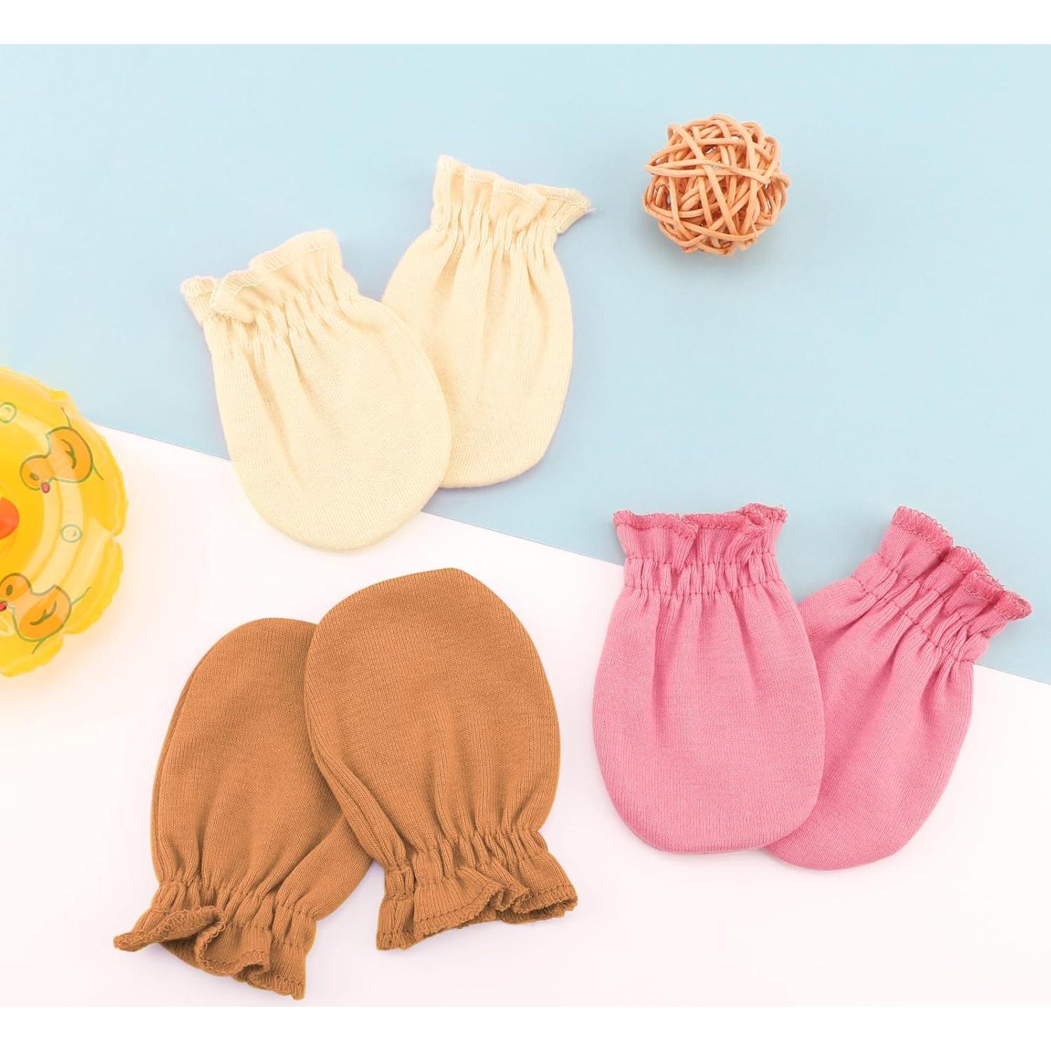 BQUBO 12 Pares Manoplas Bebé Algodón 0-6 Meses Sin Rasguños