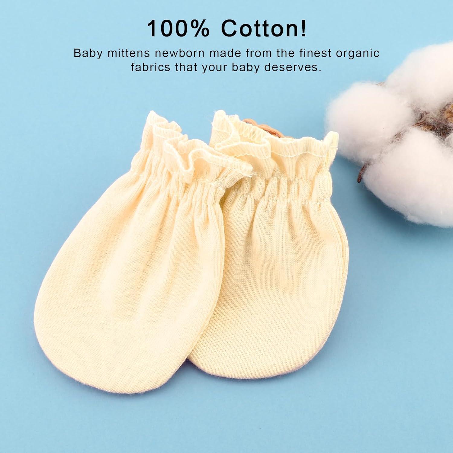 BQUBO 12 Pares Manoplas Bebé Algodón 0-6 Meses Sin Rasguños