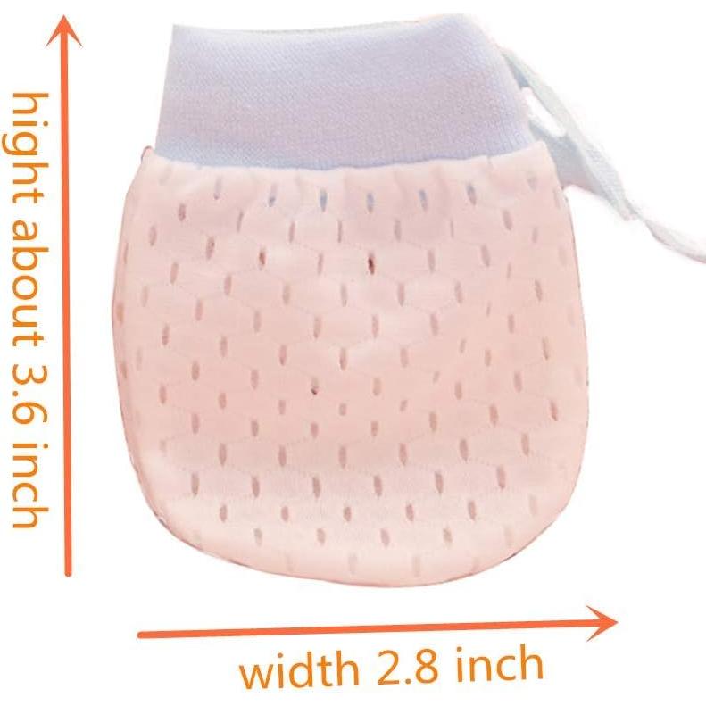 Guantes de Algodón para Bebés 8 Pares Transpirables Ajustables