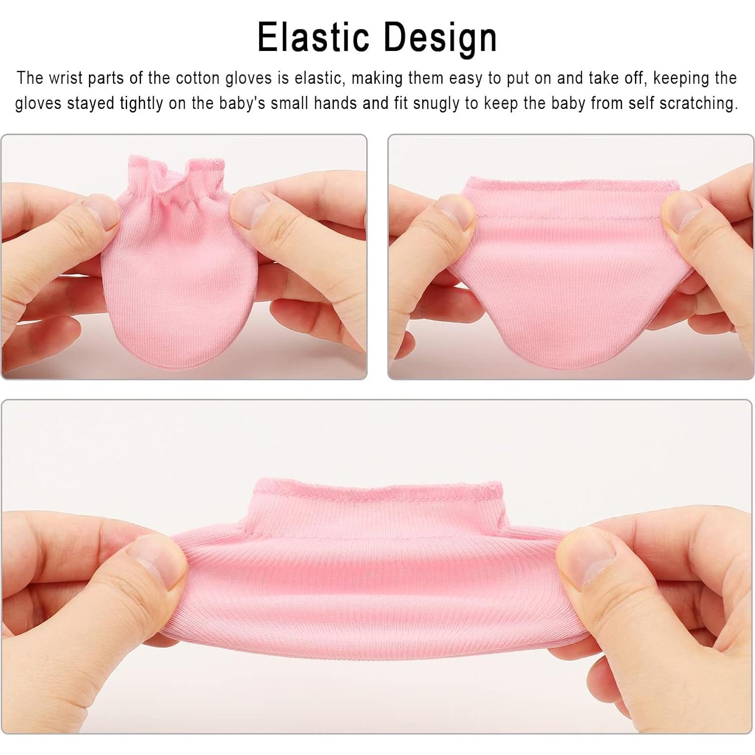 Manoplas de Algodón Orgánico para Bebés 0-6 Meses AQOKKA