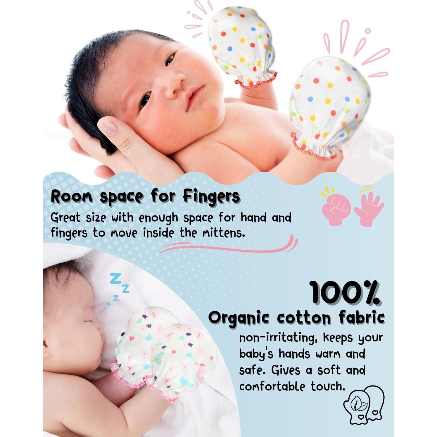 Guantes de Algodón RATIVE para Bebés 0-6 Meses - 6 Pares