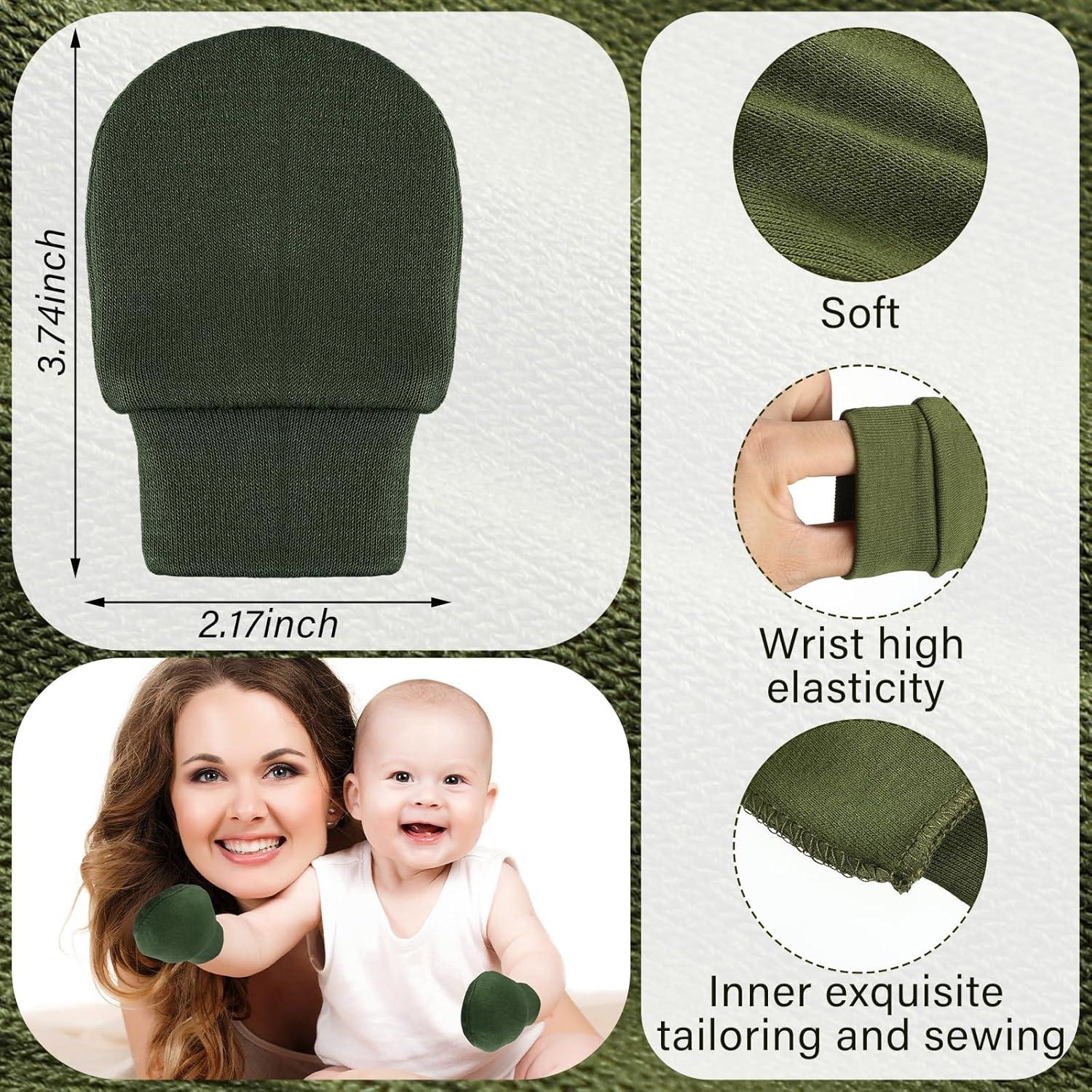 Cuffbow 16 Pares de Manoplas para Bebés 0-6 Meses Algodón