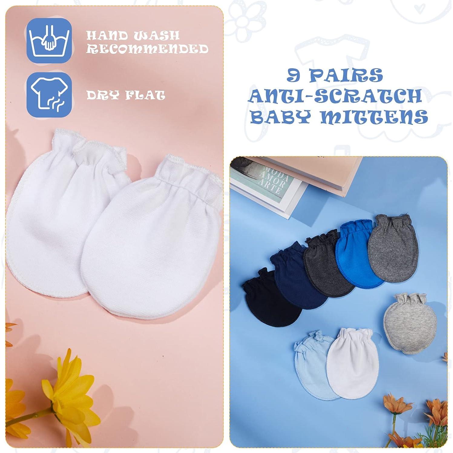 9 Pares de Manoplas para Bebés Algodón 0-6 Meses Sin Rasguños