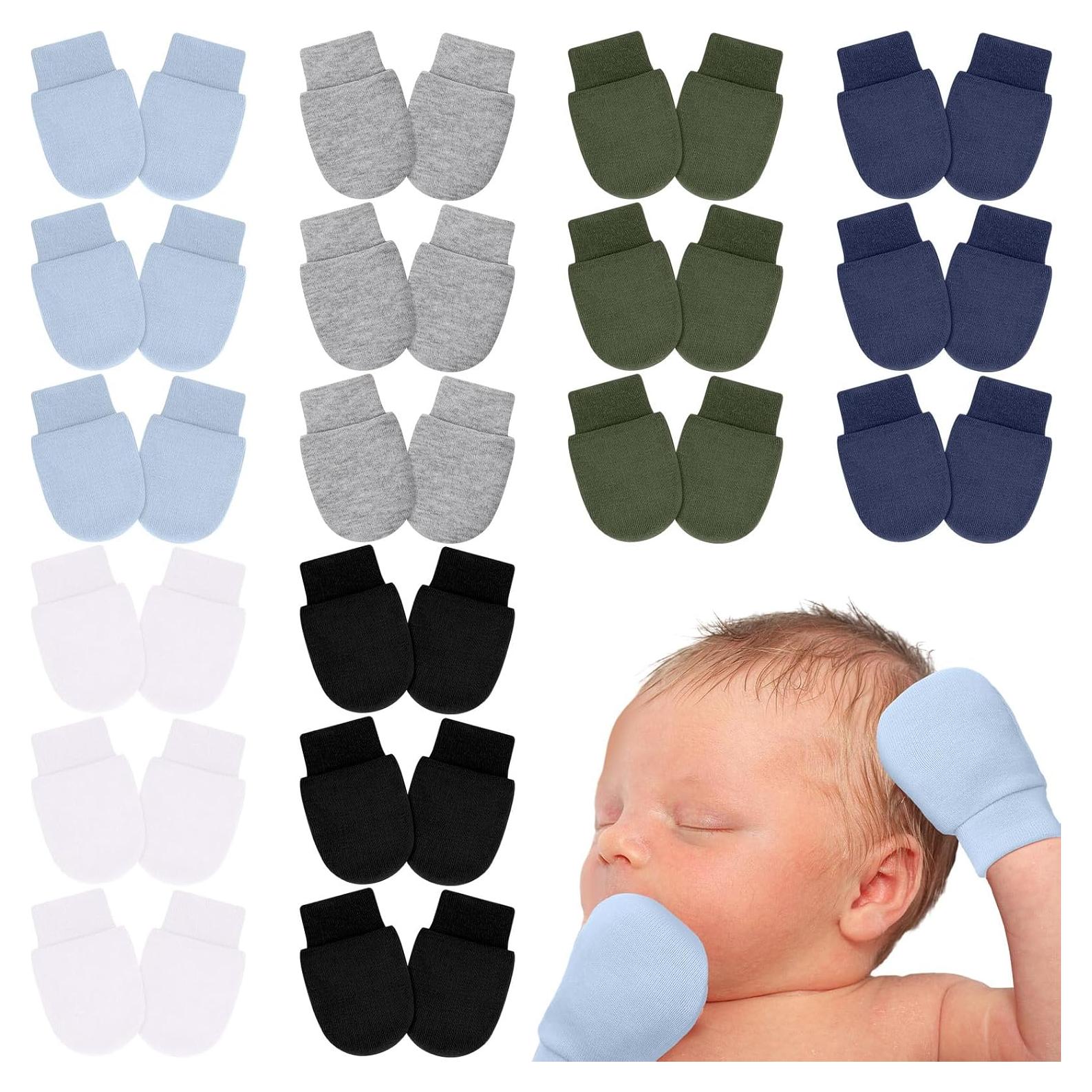 18 Pares de Mitones para Bebés Prematuros Algodón Suave