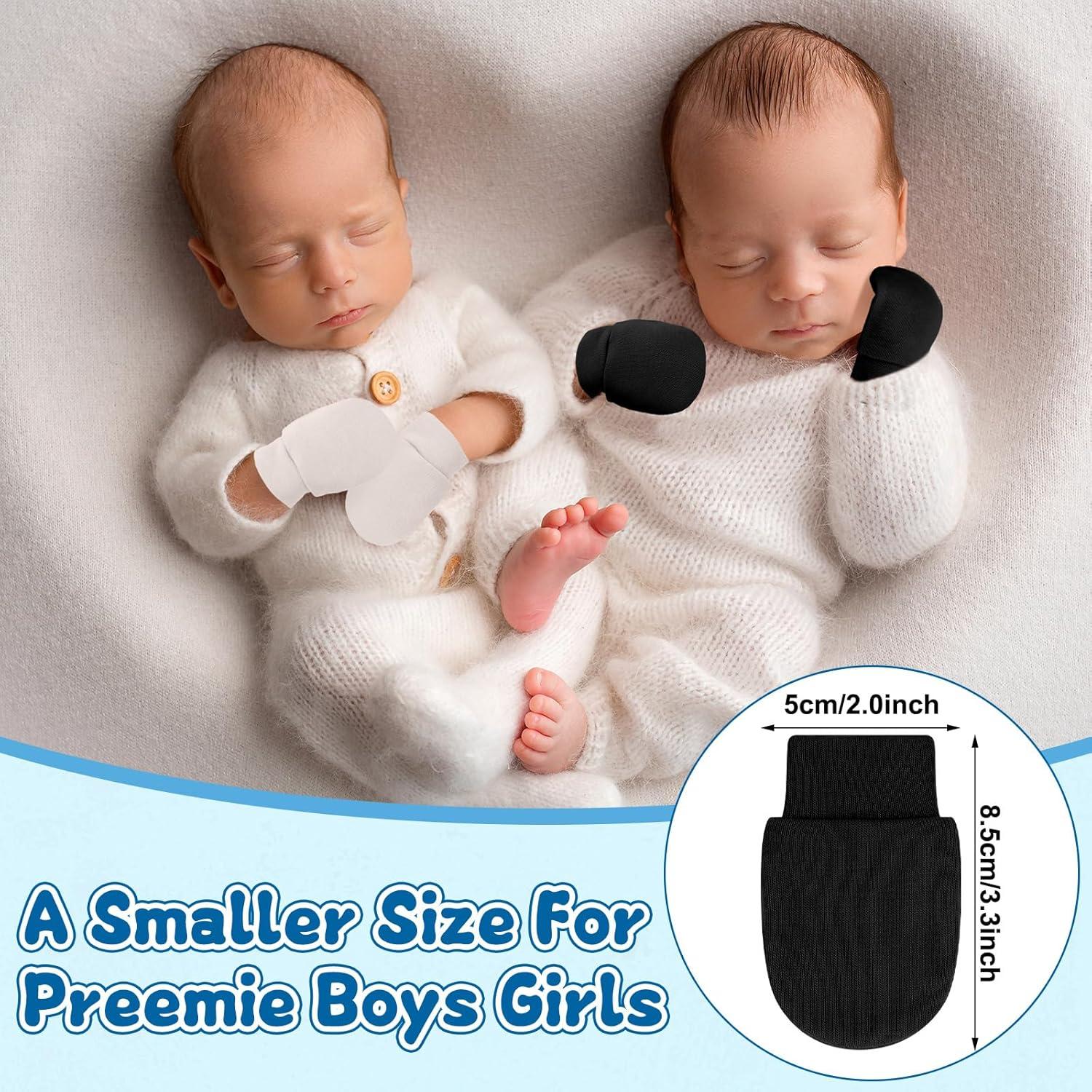 18 Pares de Mitones para Bebés Prematuros Algodón Suave