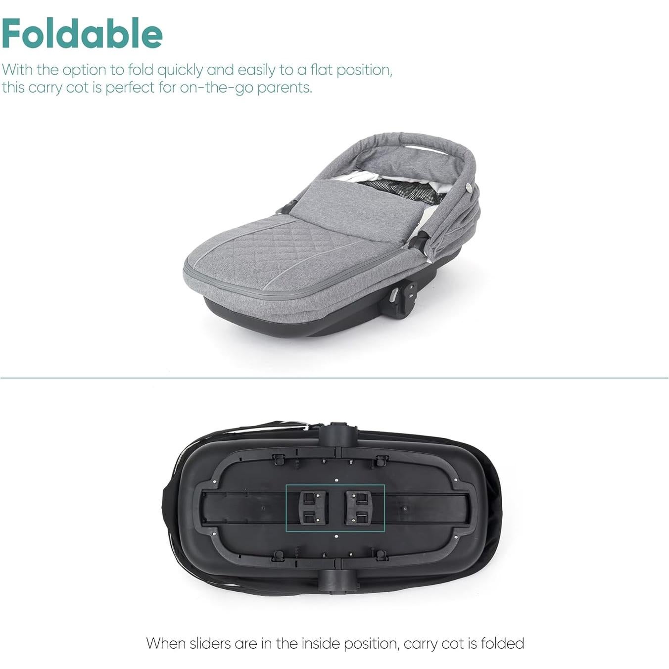 Cuna de Transporte KidCo Uno+ Portátil para Bebés Gris Perla