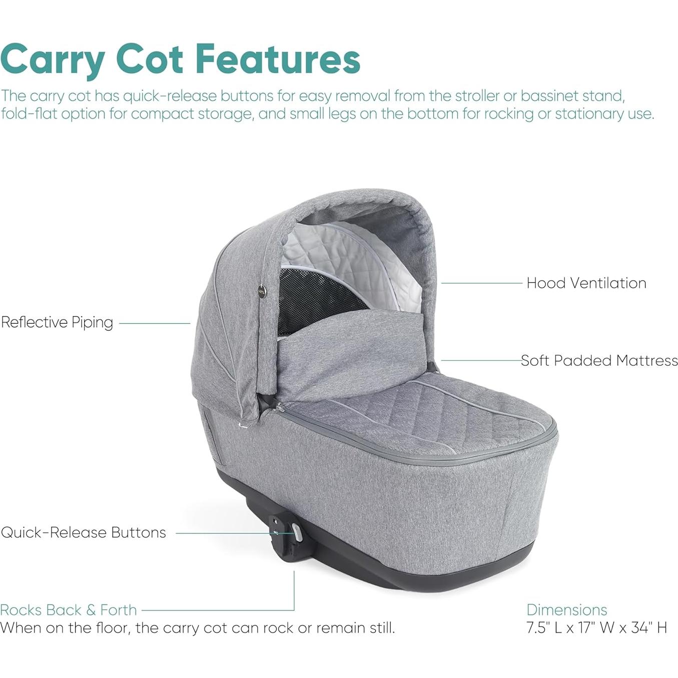 Cuna de Transporte KidCo Uno+ Portátil para Bebés Gris Perla