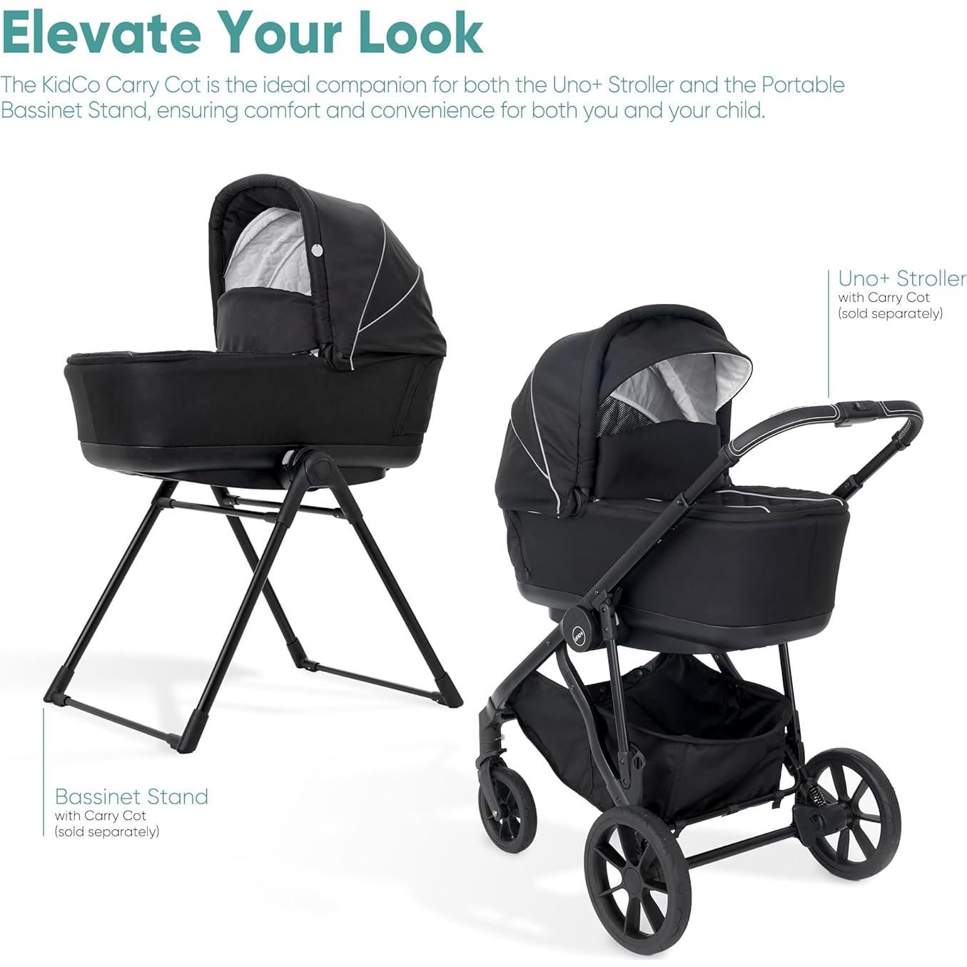 Cuna de Transporte KidCo Uno+ Portátil para Bebés Gris Perla