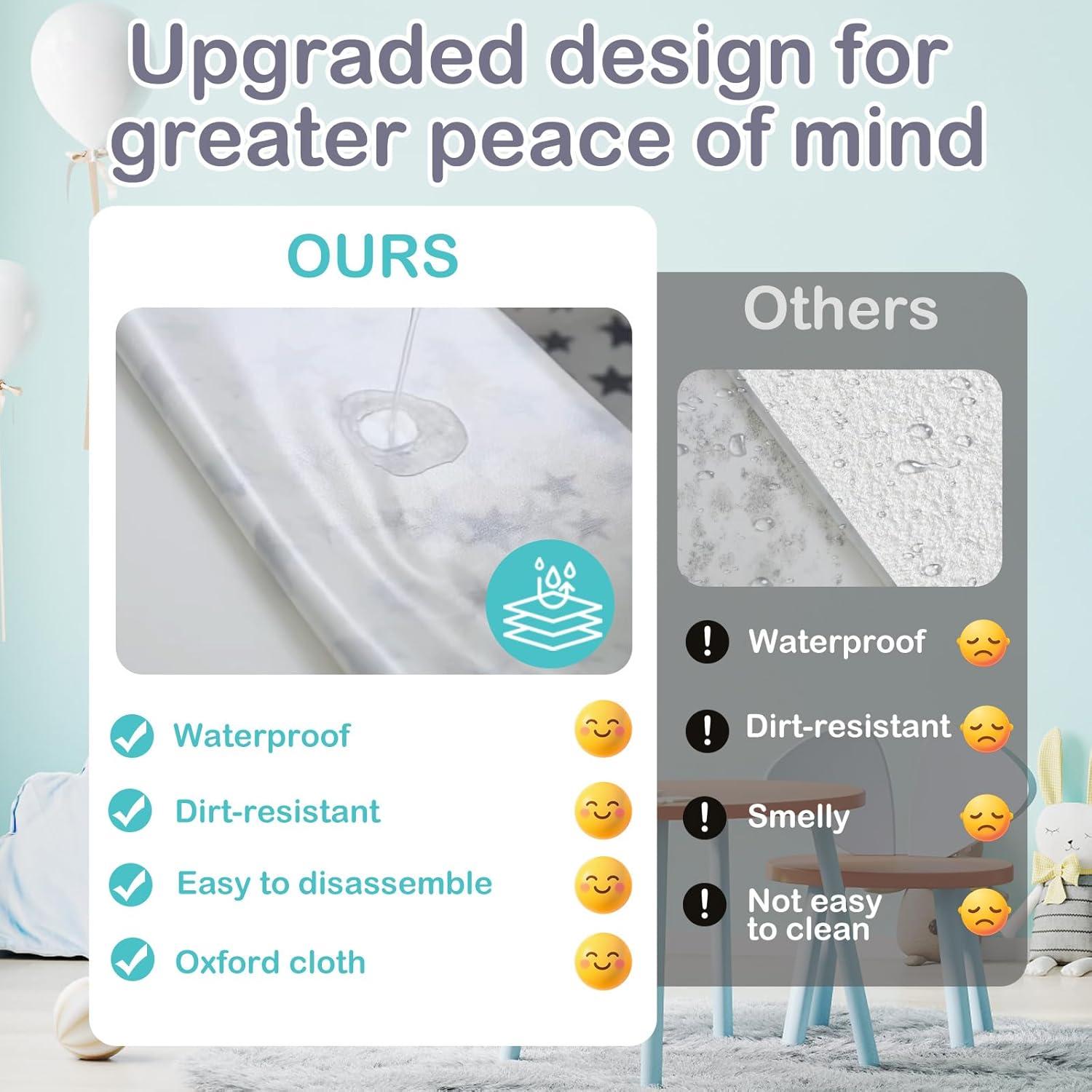 Cama de viaje 2 en 1 para niños Terciopelo y Oxford 114x56cm